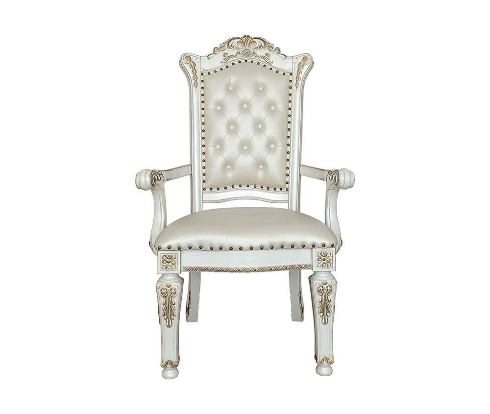 

    
Classic Antique Pearl Wood Arm Chair Set 2PCS Acme Vendome DN01349-AC-2PCS
