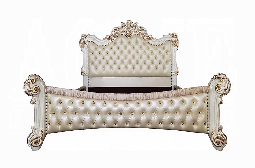 

    
Classic Antique Pearl Wood California King Panel Bed Acme Vendome BD01337CK
