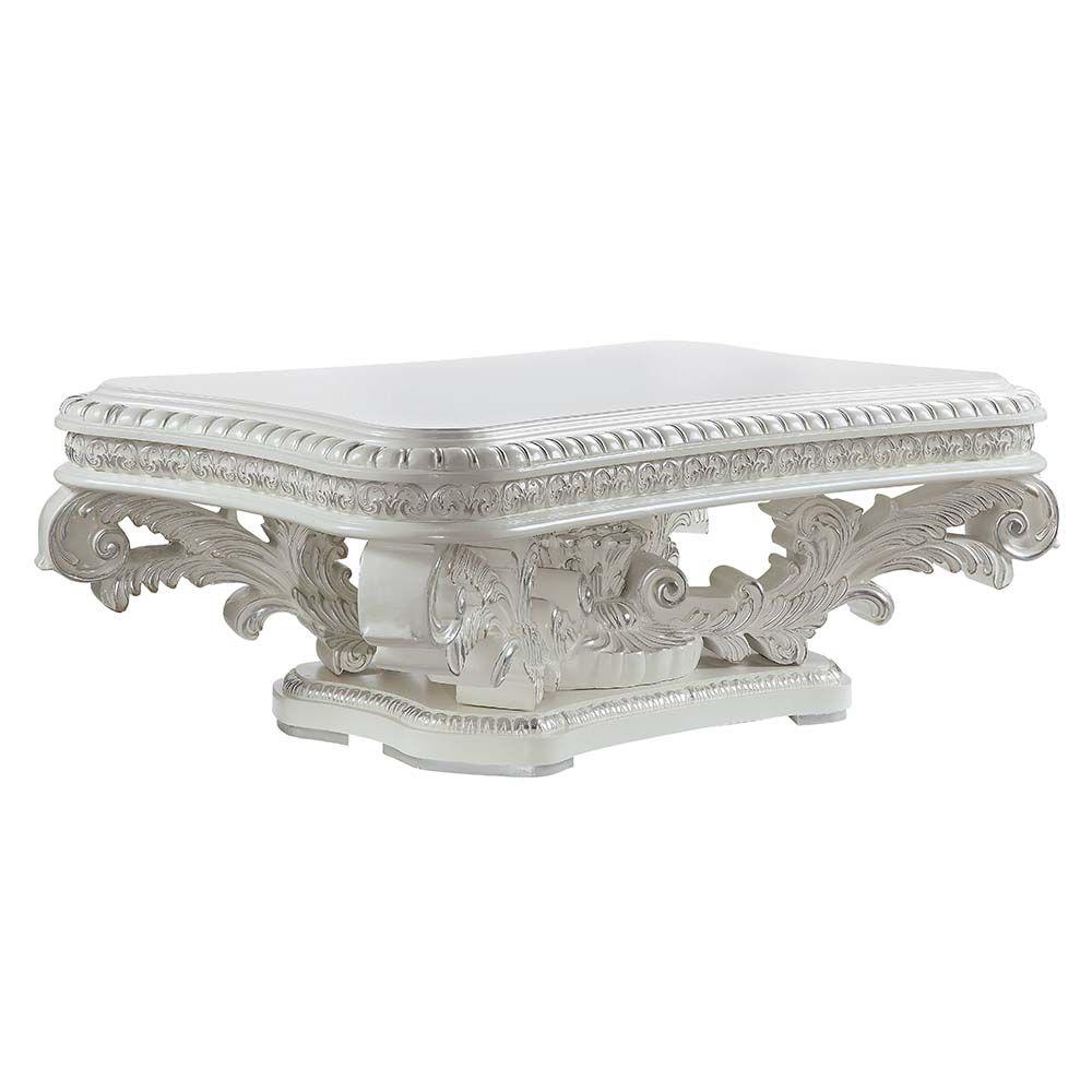 Classic,  Vintage Coffee Table Vanaheim LV00800 in Antique White Fabric