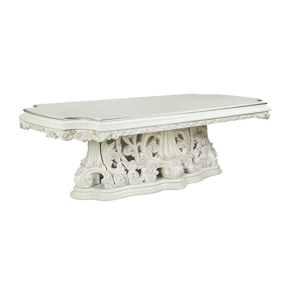 

    
Classic Antique White Composite Wood Dining Table Acme Adara DN01229-T
