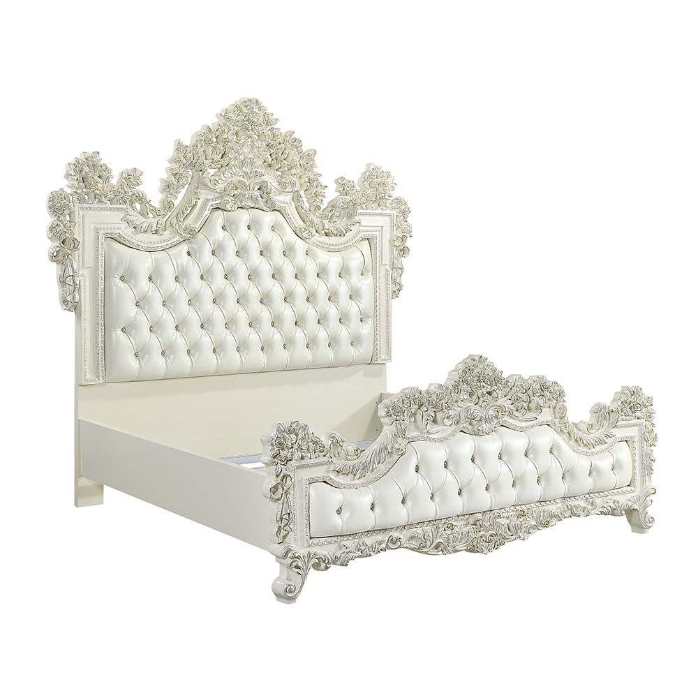 

                    
Acme Furniture Adara King Bed BD01248EK-EK Panel Bed Antique White PU Purchase 
