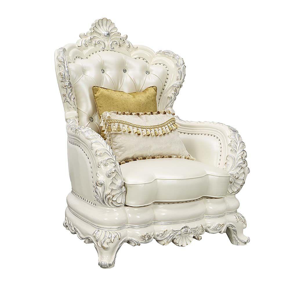 

    
Classic Antique White Wood Chair Acme Adara LV01226-С
