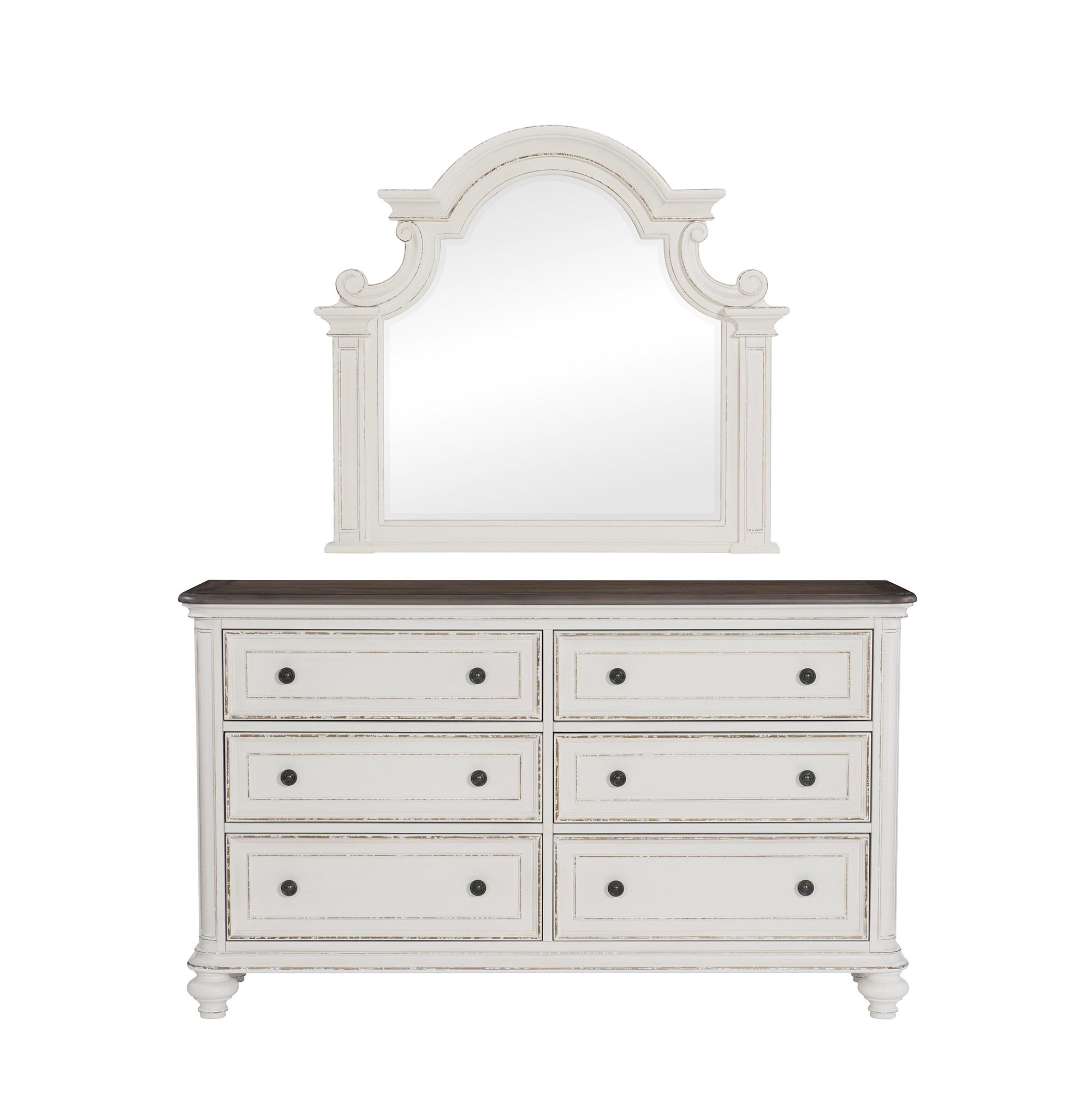 Classic Dresser w/Mirror 1624W-5*6-2PC Baylesford 1624W-5*6-2PC in Antique White 