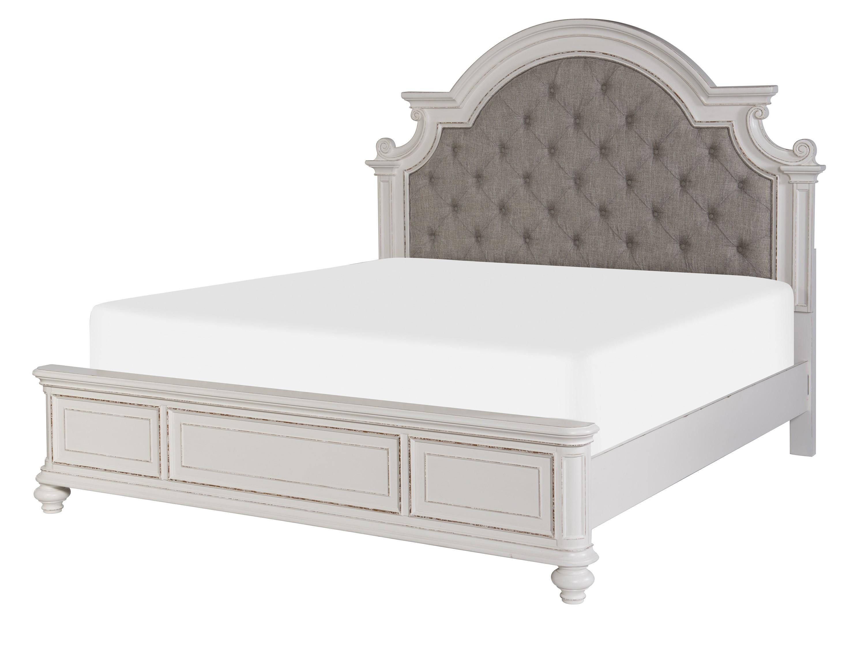Classic Bed 1624KW-1EK* Baylesford 1624KW-1EK* in Antique White Polyester