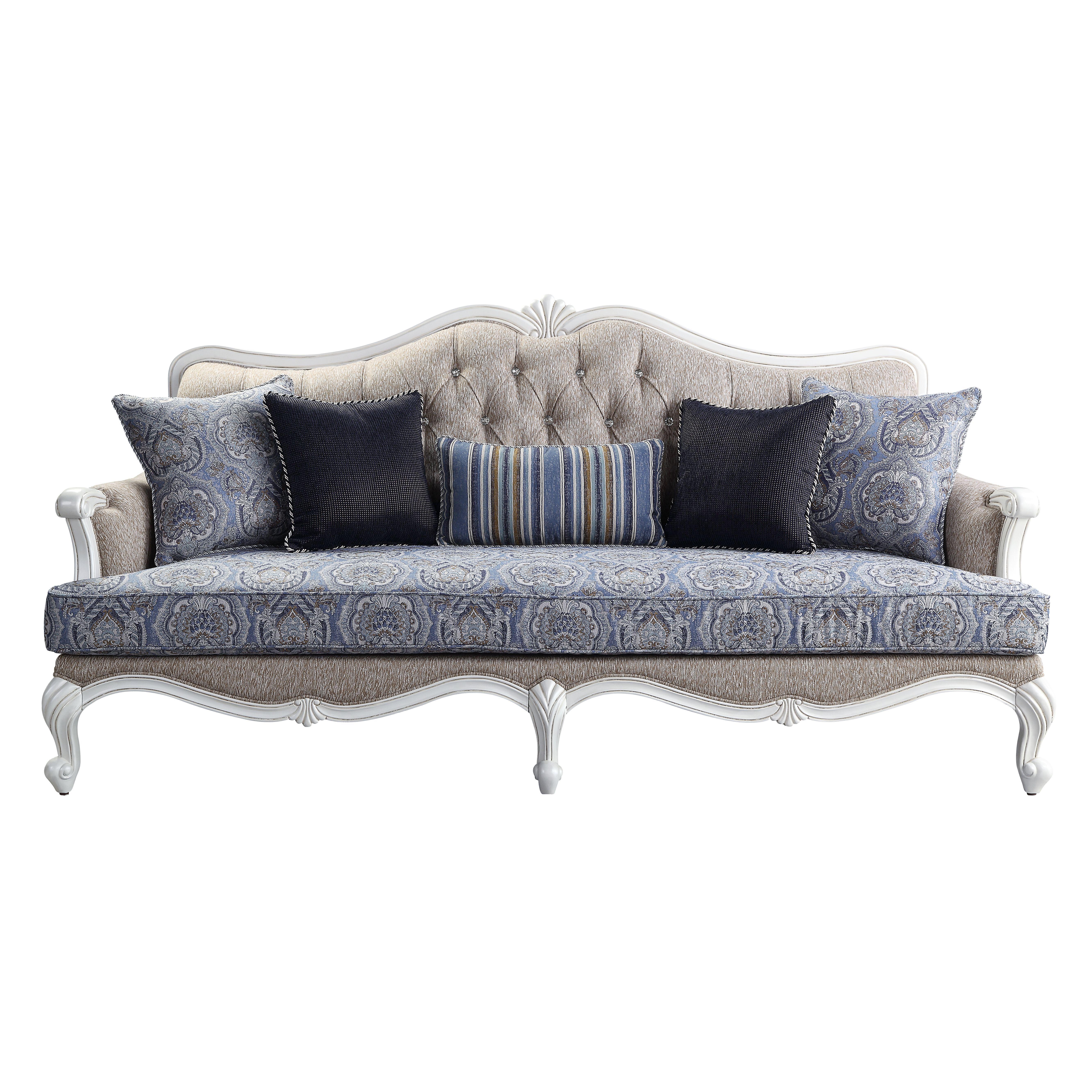 

    
Classic Beige Fabric Sofa by Acme Ciddrenar 54310
