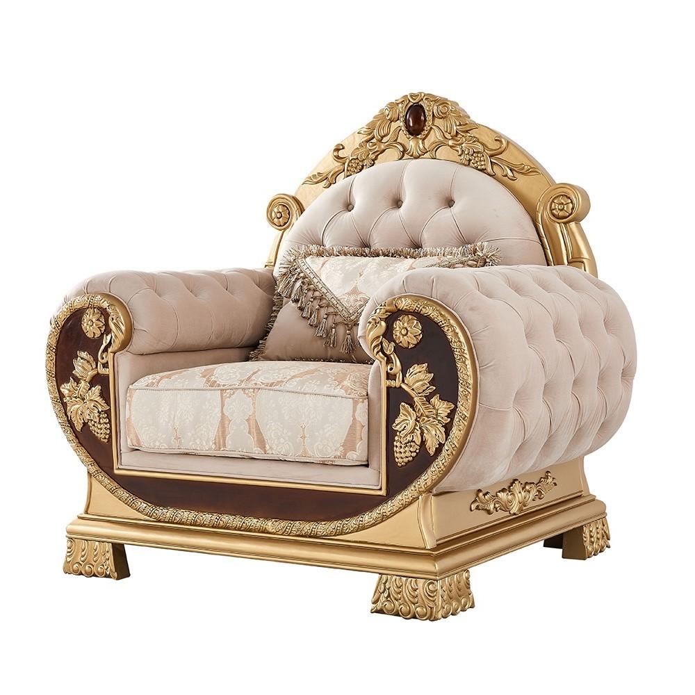 

    
Homey Design Furniture HD-9016 Armchair Gold/Beige HD-C9016

