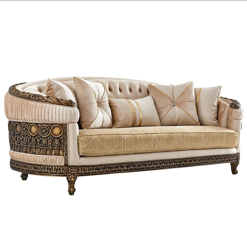 

    
Classic Beige & Gold Wood Living Room Set 2Pcs Homey Design HD-9017
