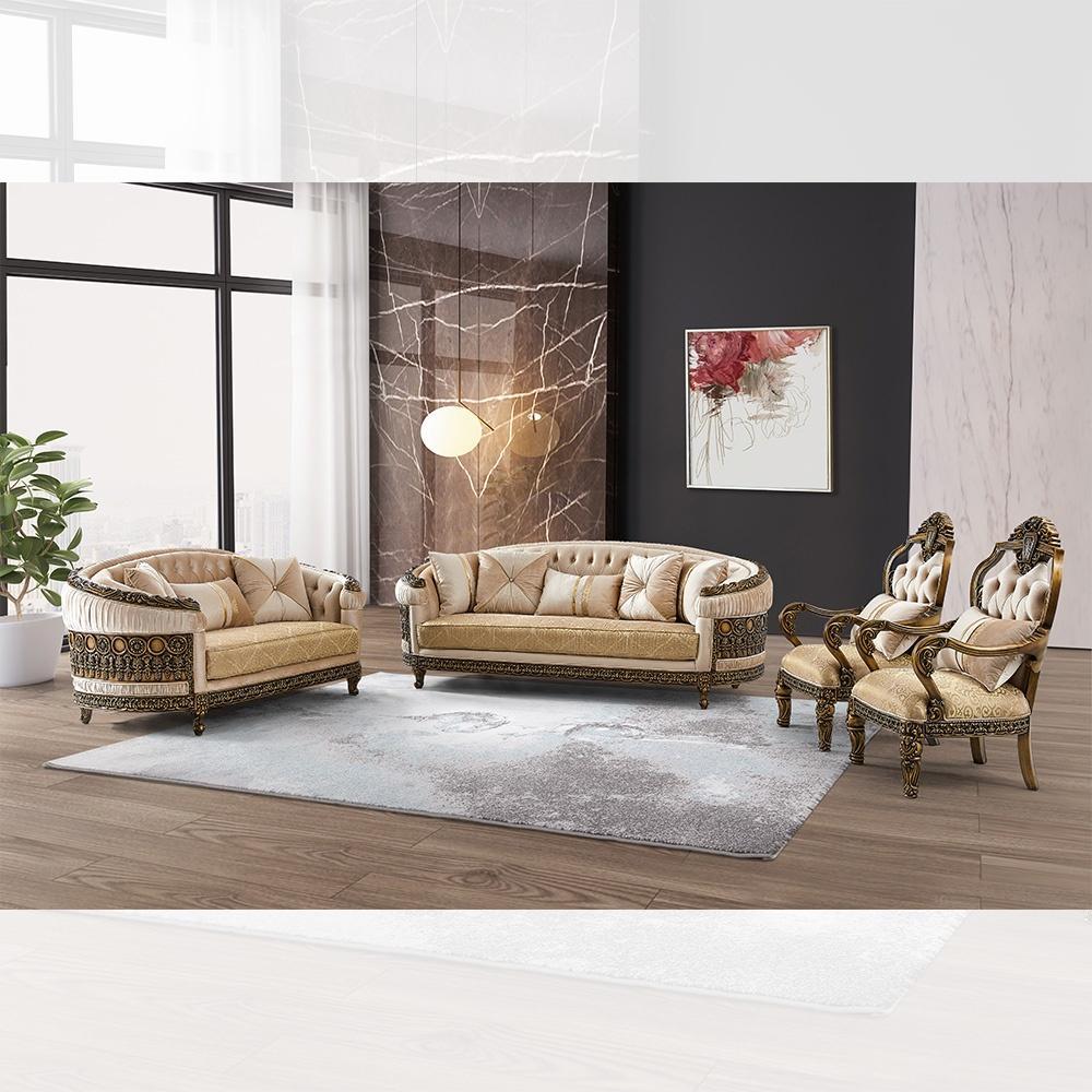 

                    
Homey Design Furniture HD-9017 Loveseat Gold/Beige Fabric Purchase 
