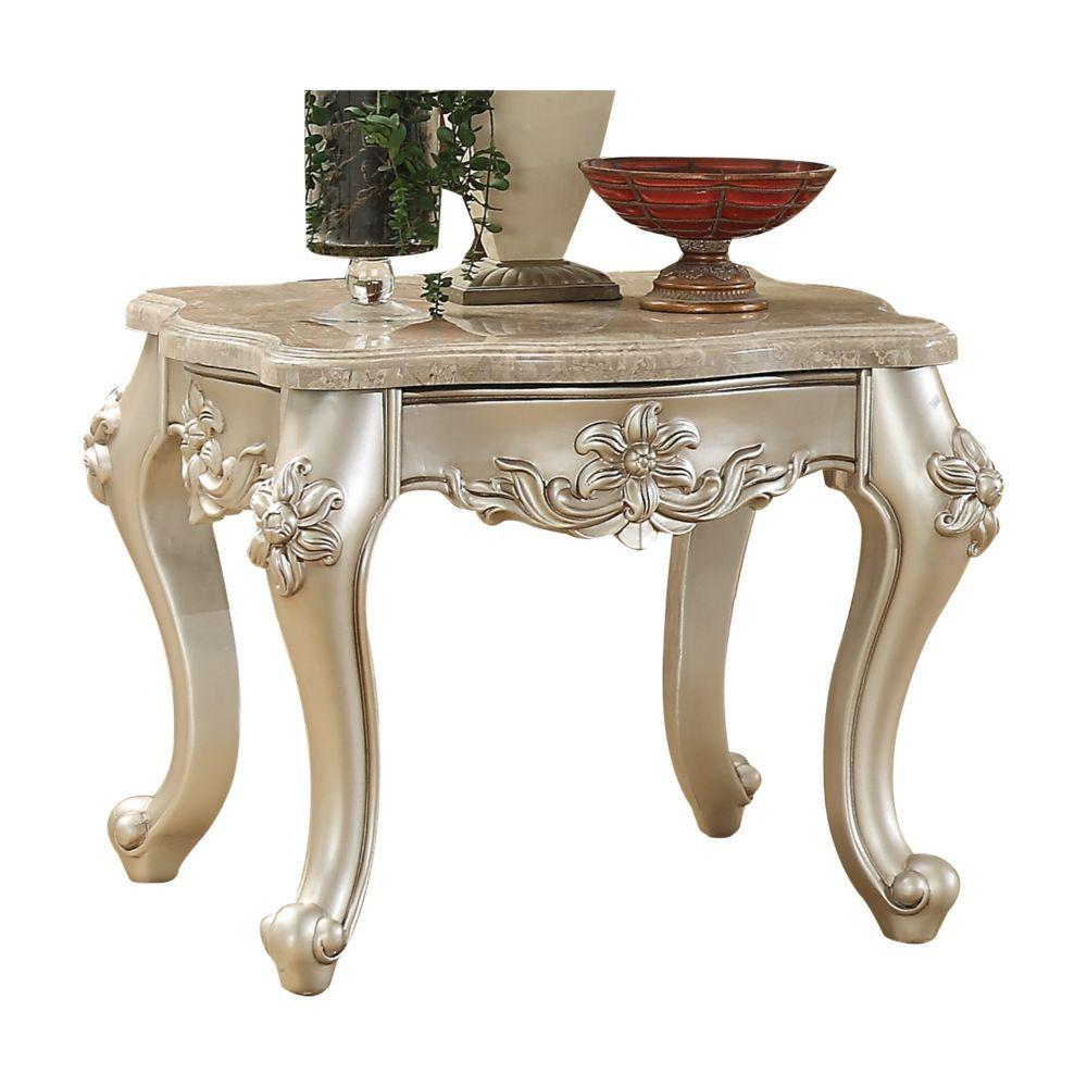 

    
Classic Beige Marble & Champagne End Table by Acme Bently 81667
