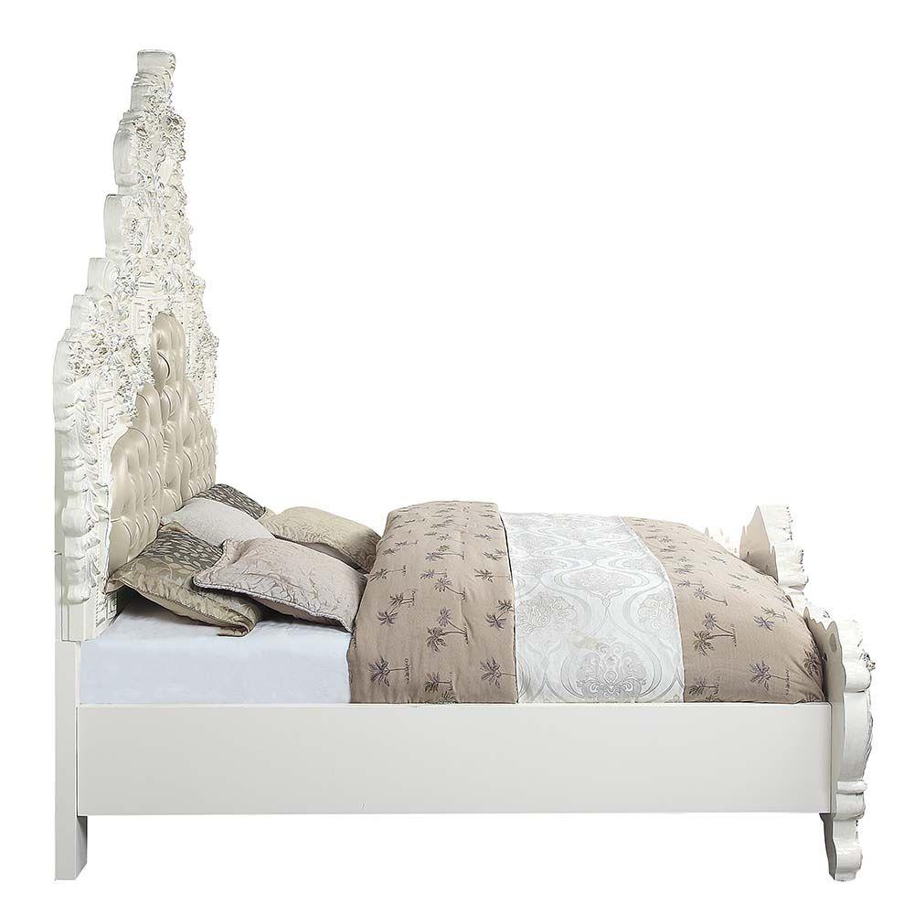 

                    
Acme Furniture Vanaheim Bed and 2 Nightstands Set Antique White PU Purchase 

