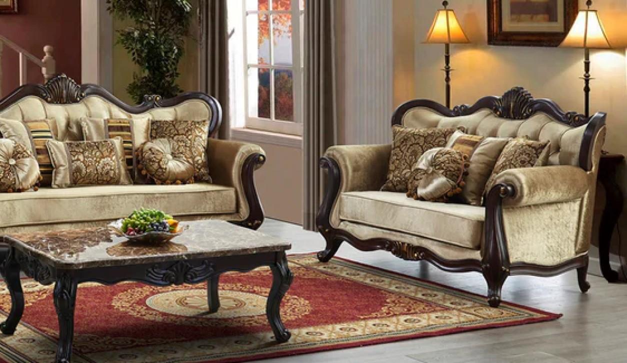 

    
McFerran Furniture SF8200 Living Room Set Brown/Beige SF8200-S-2PC

