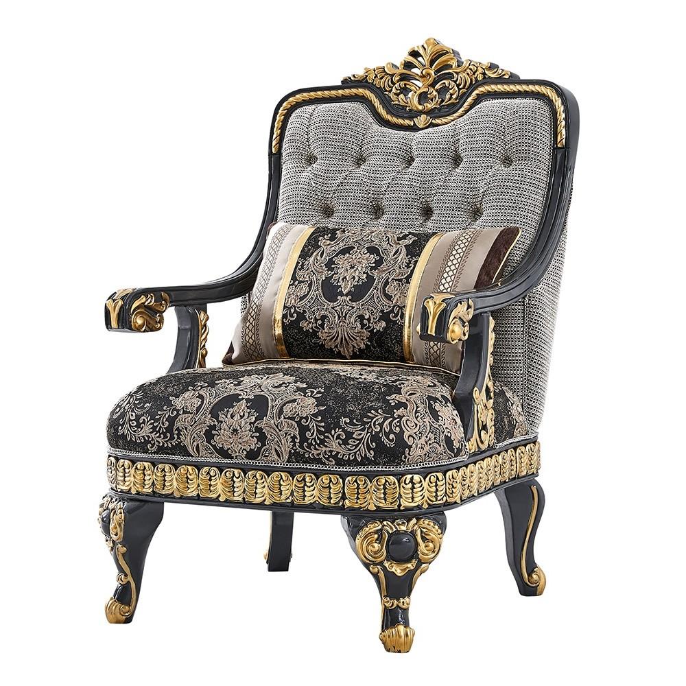 

    
Homey Design Furniture HD-9013 Armchair Gold/Black HD-C9013
