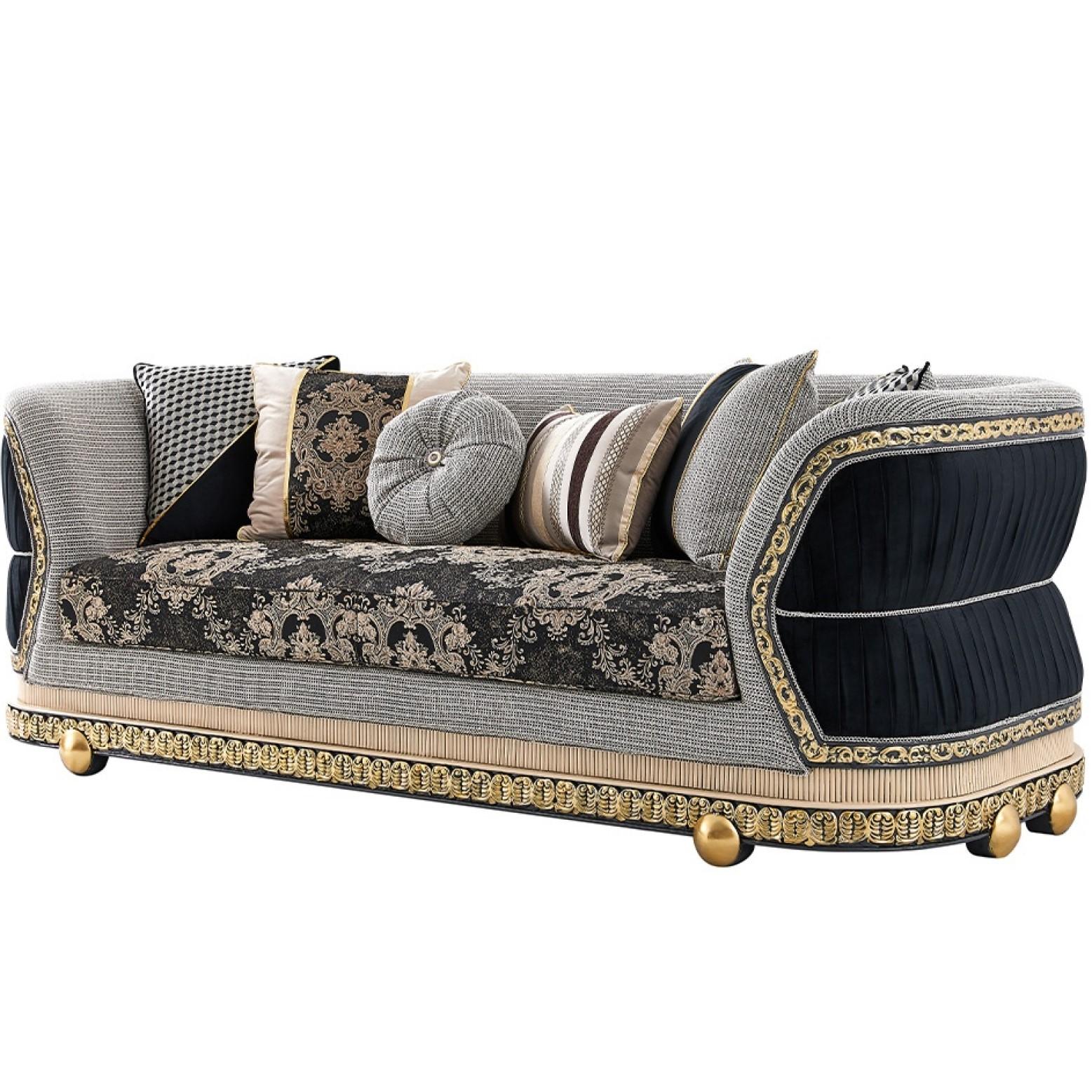 

    
Homey Design Furniture HD-9013 Sofa Set Gold/Black HD-S9013-2PC
