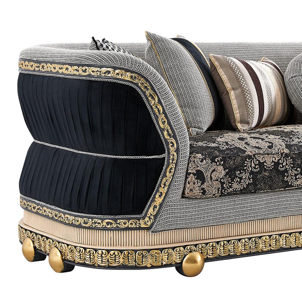 

                    
Homey Design Furniture HD-9013 Sofa Set Gold/Black Fabric Purchase 
