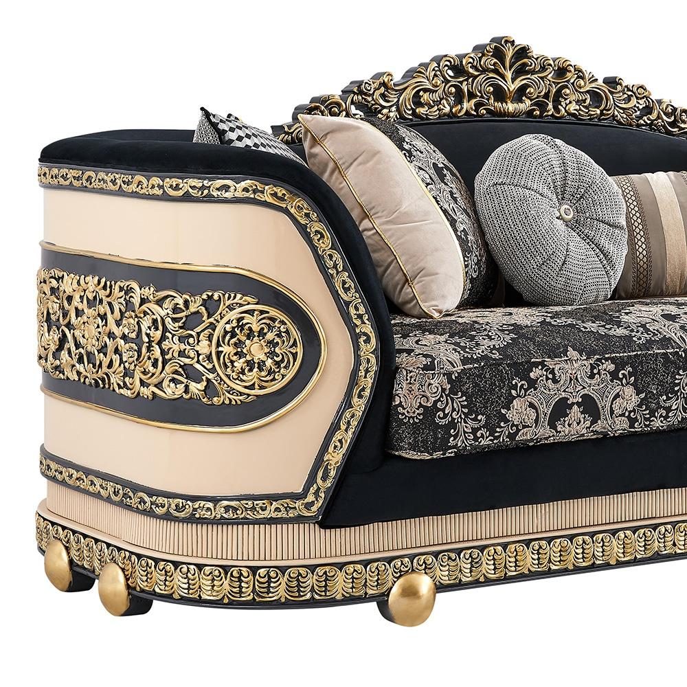 

    
Homey Design Furniture HD-9012 Sofa Set Gold/Black HD-9012-SET3
