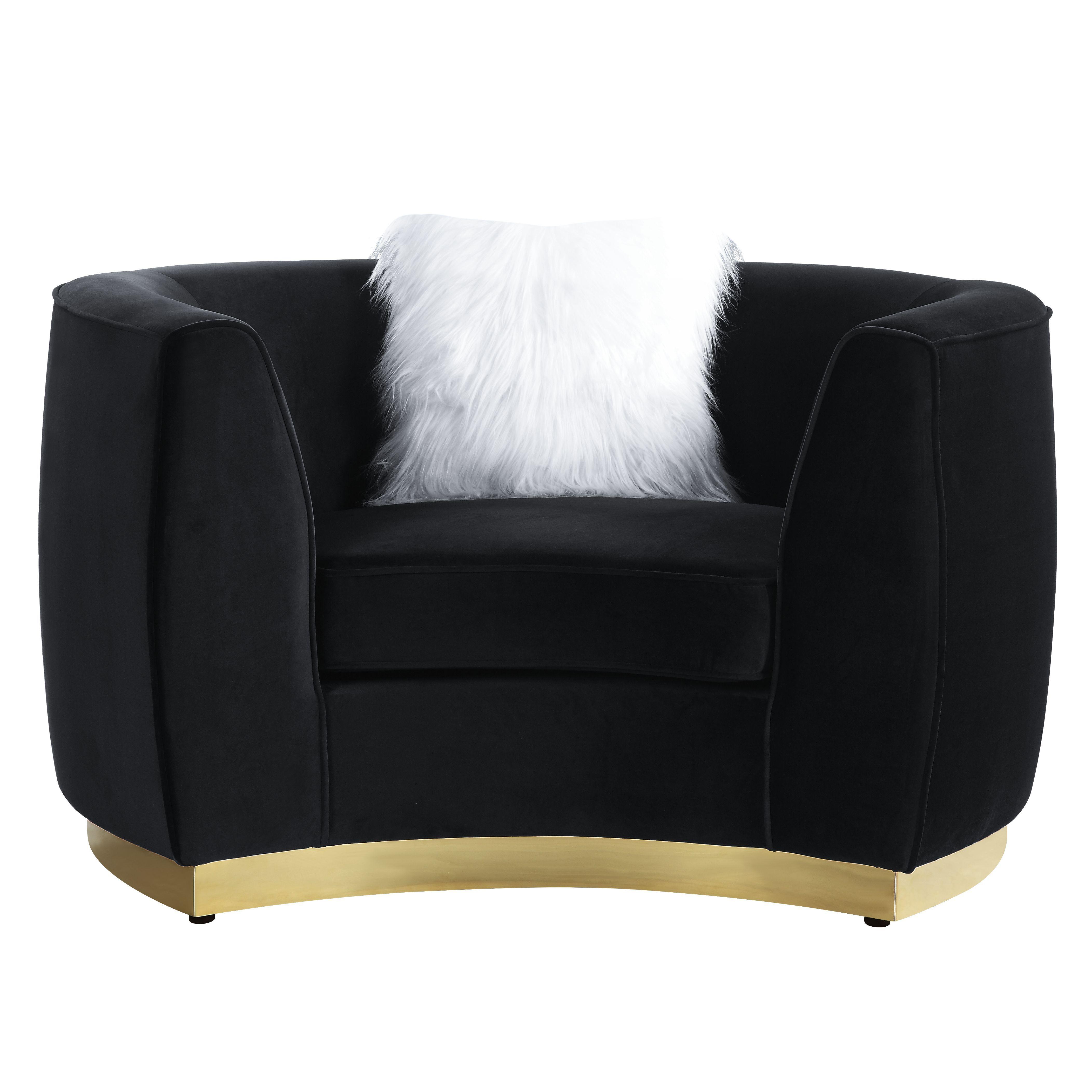 

    
Classic Black Velvet Chair  by Acme Achelle LV01047
