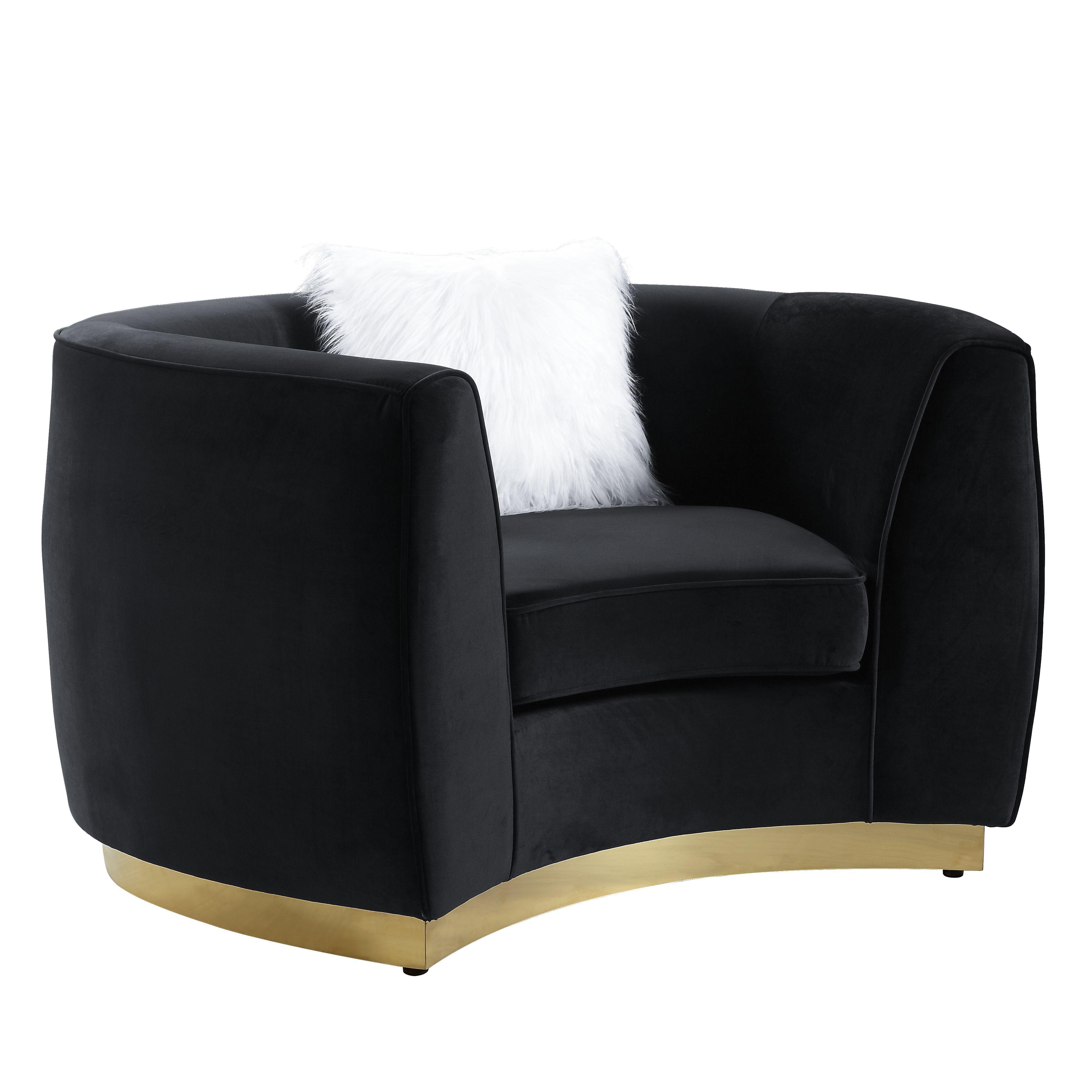 Classic Chair Achelle LV01047 in Black Velvet