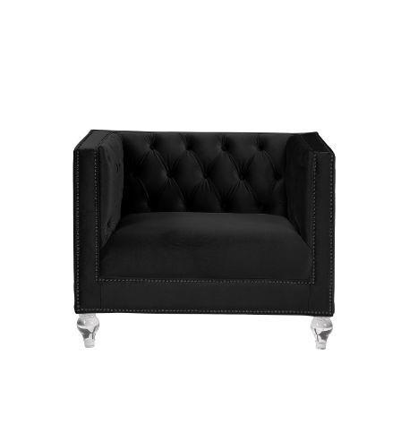 

    
Classic Black Velvet Chair by Acme Heibero 56997
