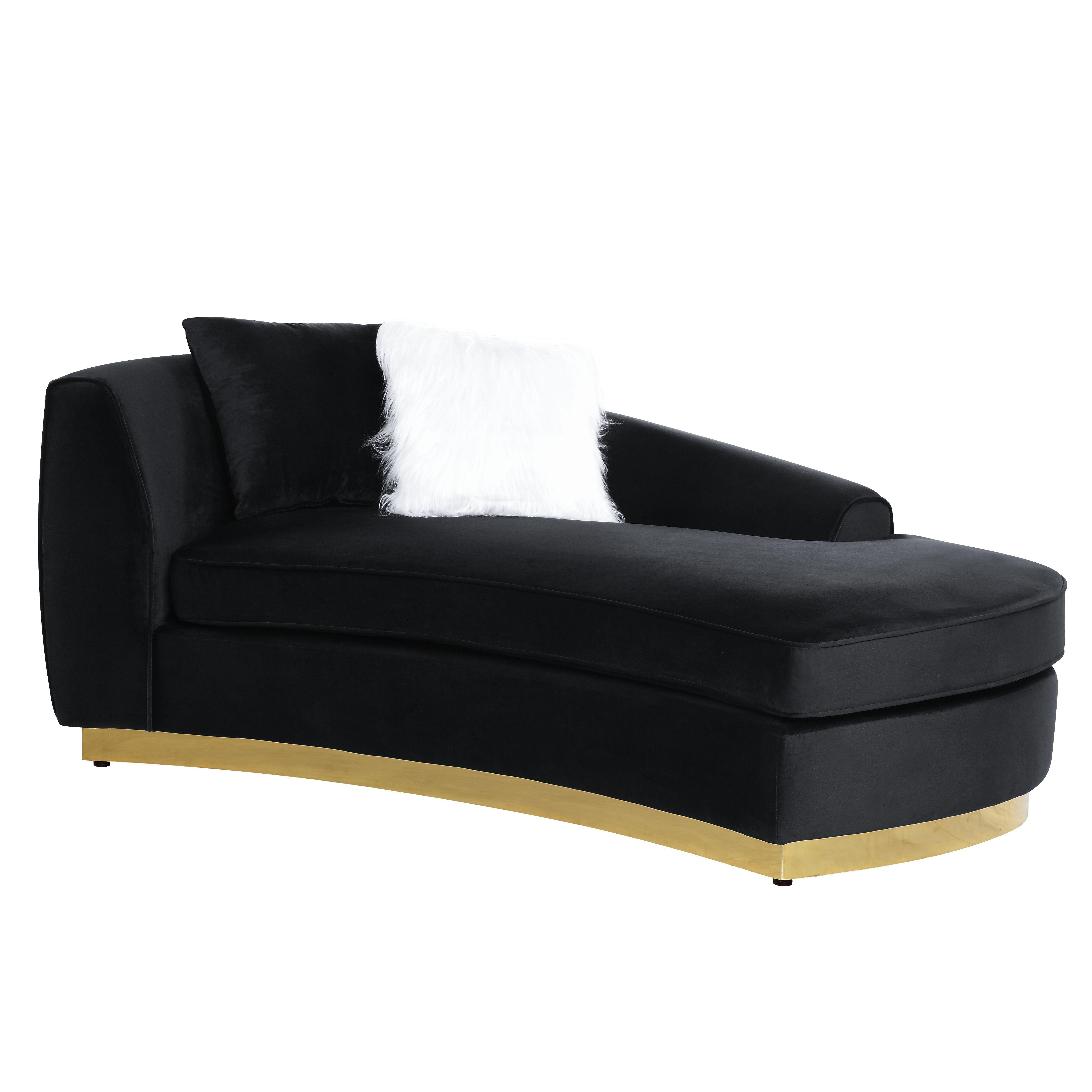 

    
Classic Black Velvet Chaise by Acme Achelle LV01048
