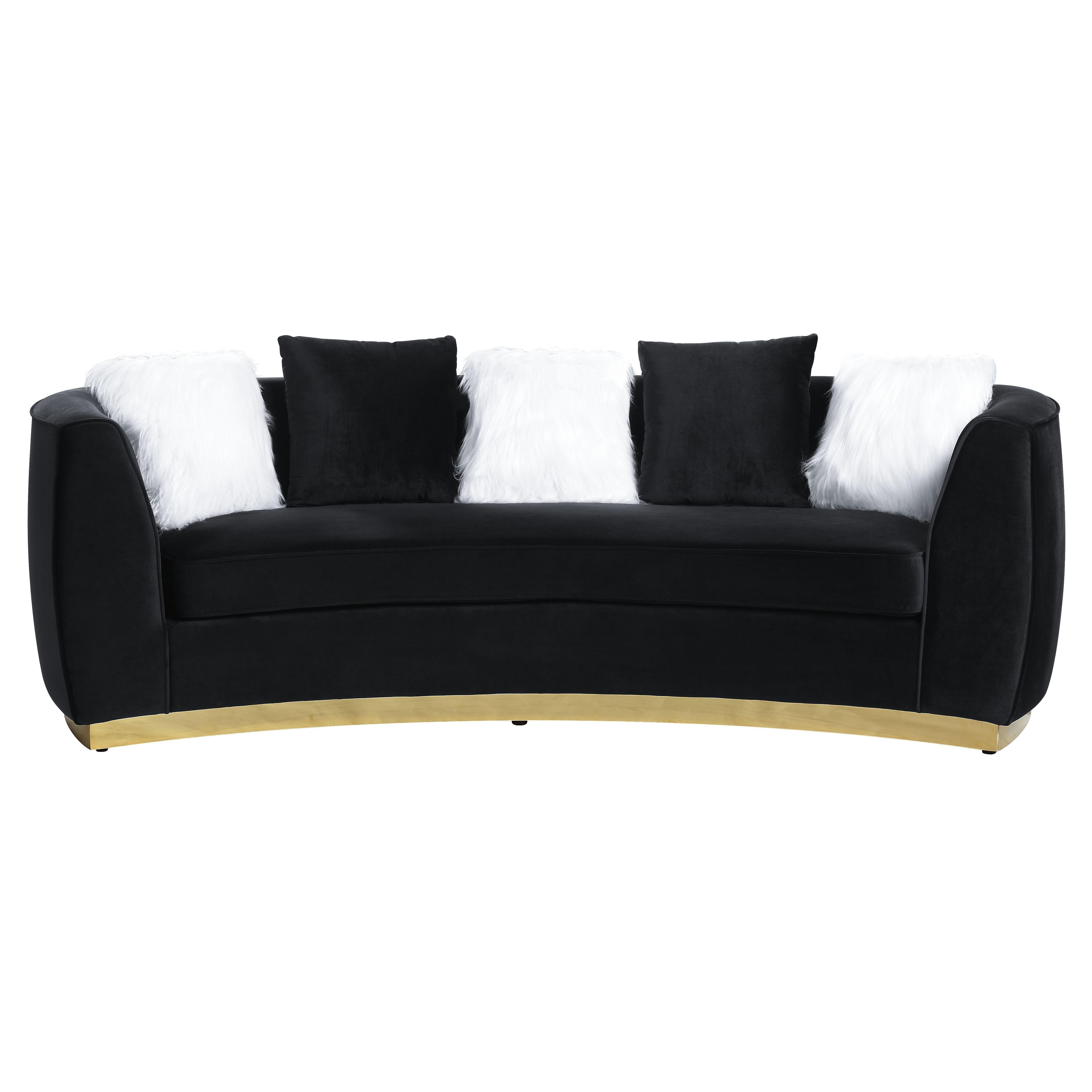 

    
Classic Black Velvet Sofa by Acme Achelle LV01045
