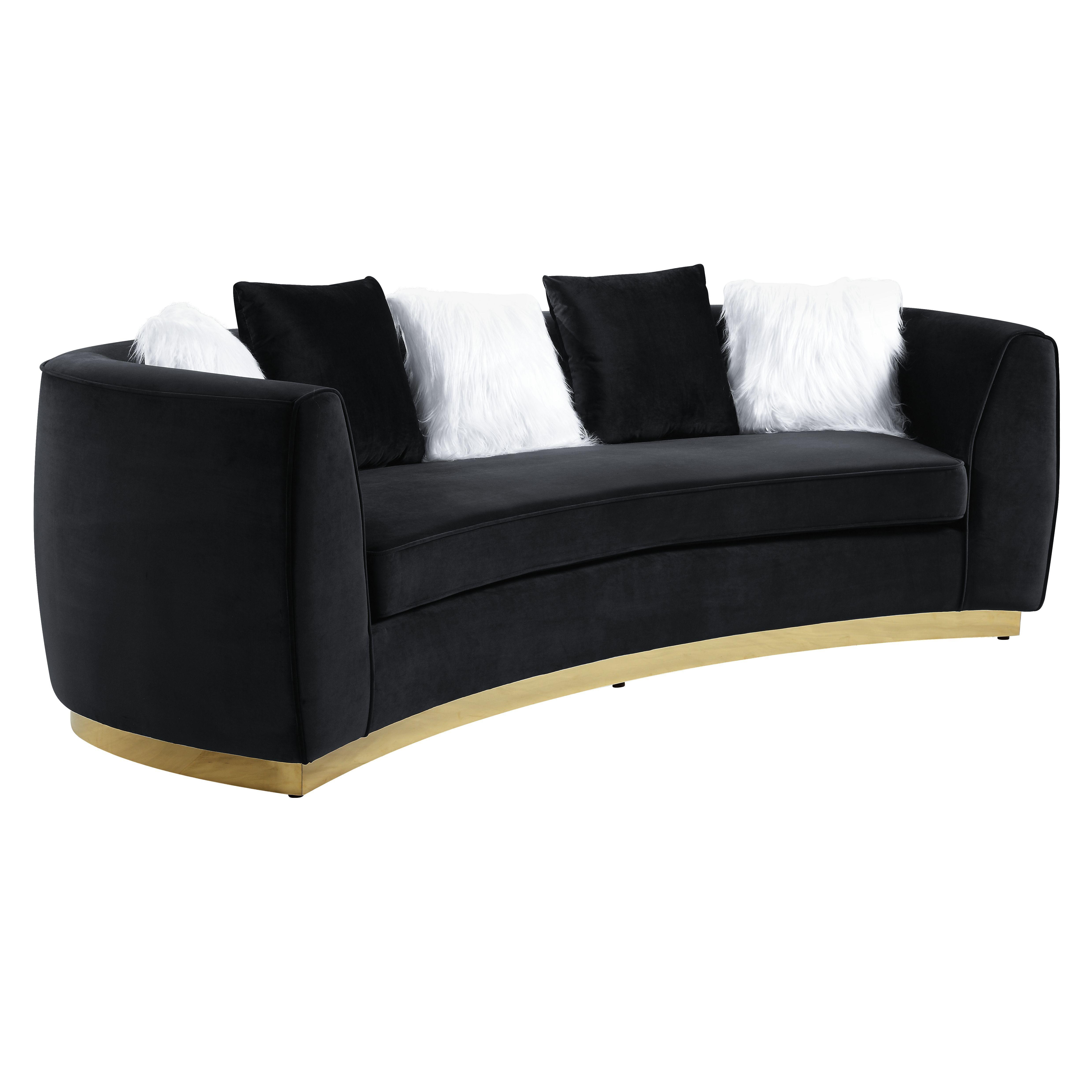 

    
Classic Black Velvet Sofa by Acme Achelle LV01045
