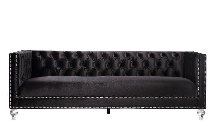 

                    
Acme Furniture Heibero Sofa and Loveseat Set Black Velvet Purchase 

