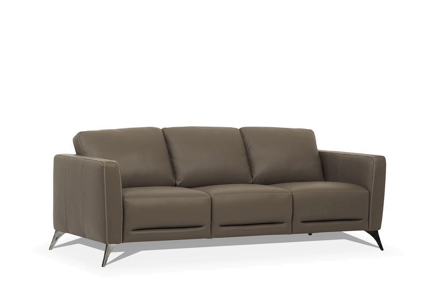 

    
Transitional Taupe Leather Sofa by Acme Malaga 55000

