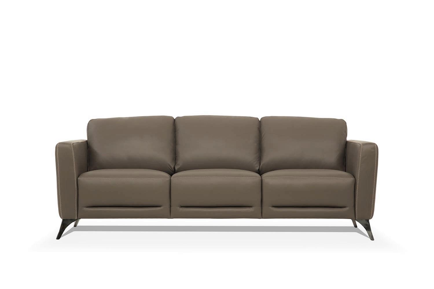 

    
Transitional Taupe Leather Sofa by Acme Malaga 55000

