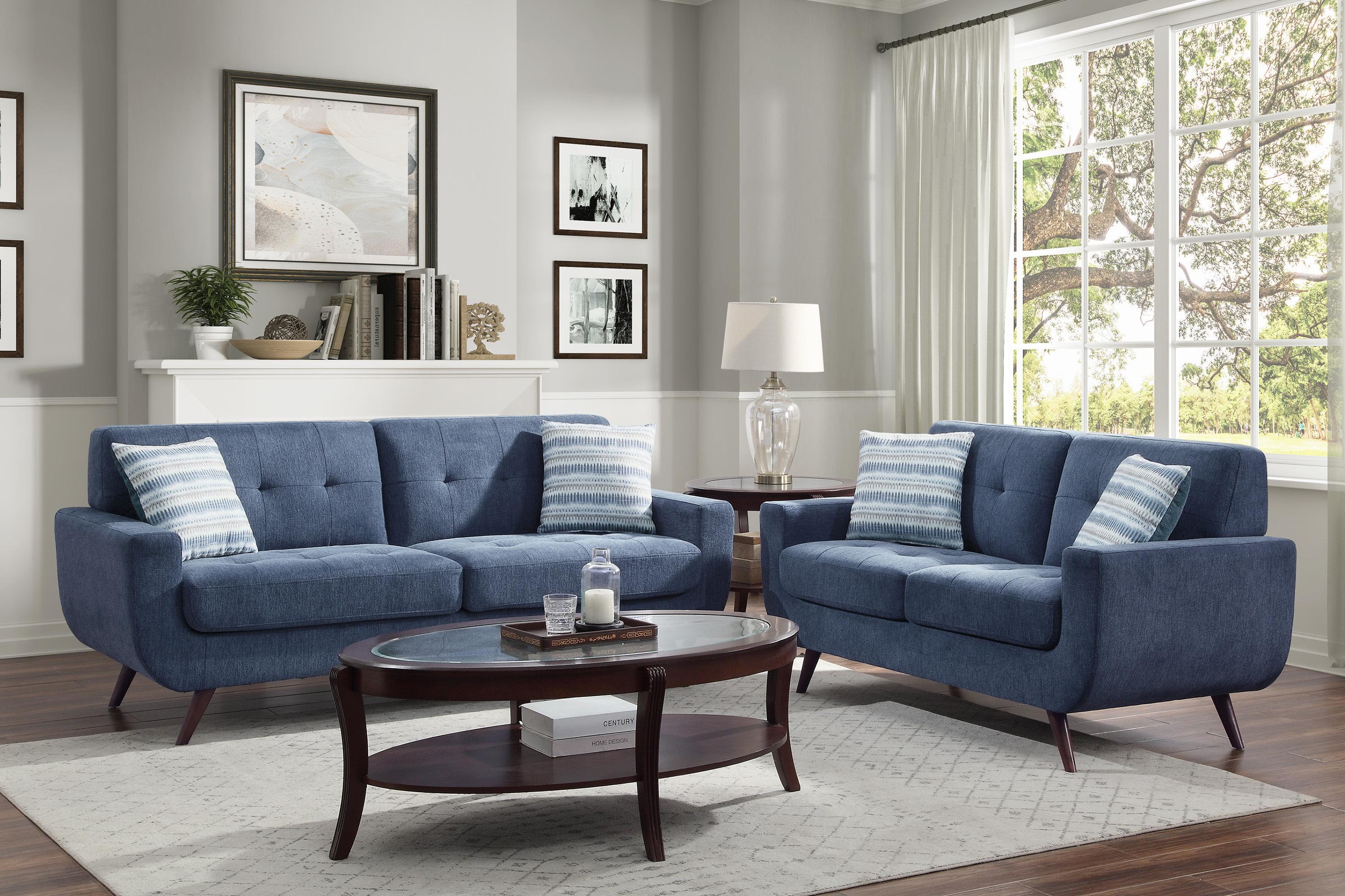 

    
Classic Blue Textured Living Room Set 2pcs Homelegance 9347BU Amberley
