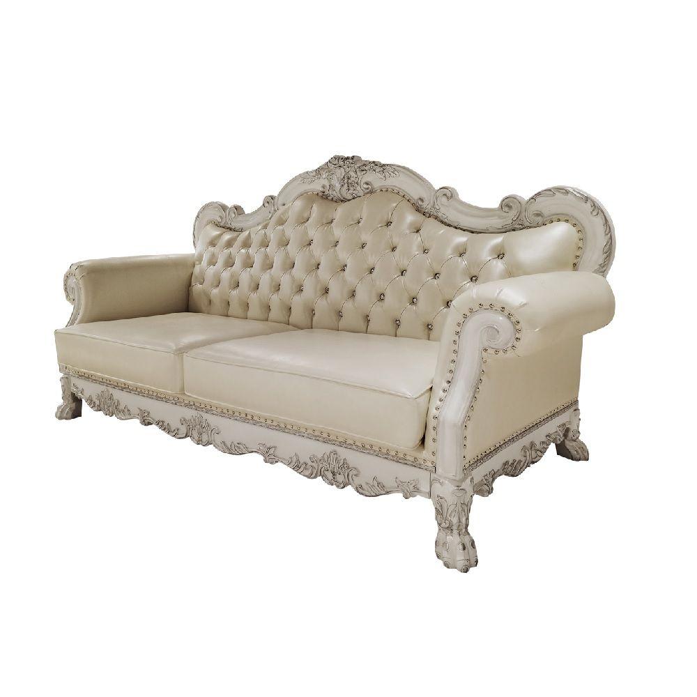 

    
Classic Bone/White Wood Sofa Acme Dresden LV01688-S
