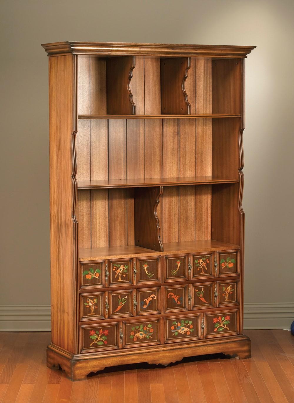 

    
Classic Book Case Inlayed Walnut AA Importing 38826 Traditional Hand Painted
