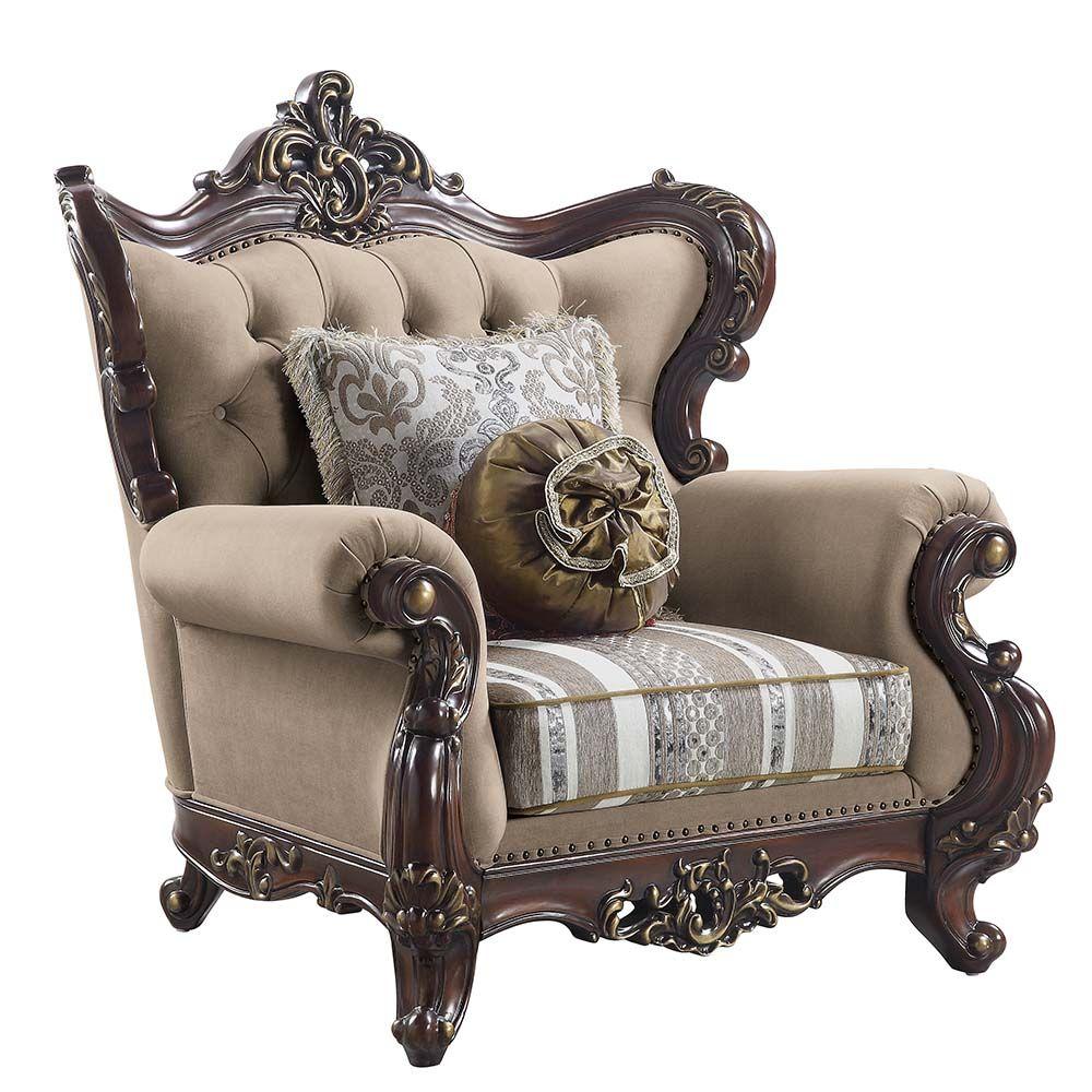 

    
Classic Brown & Cherry Chair by Acme Ragnar LV01124
