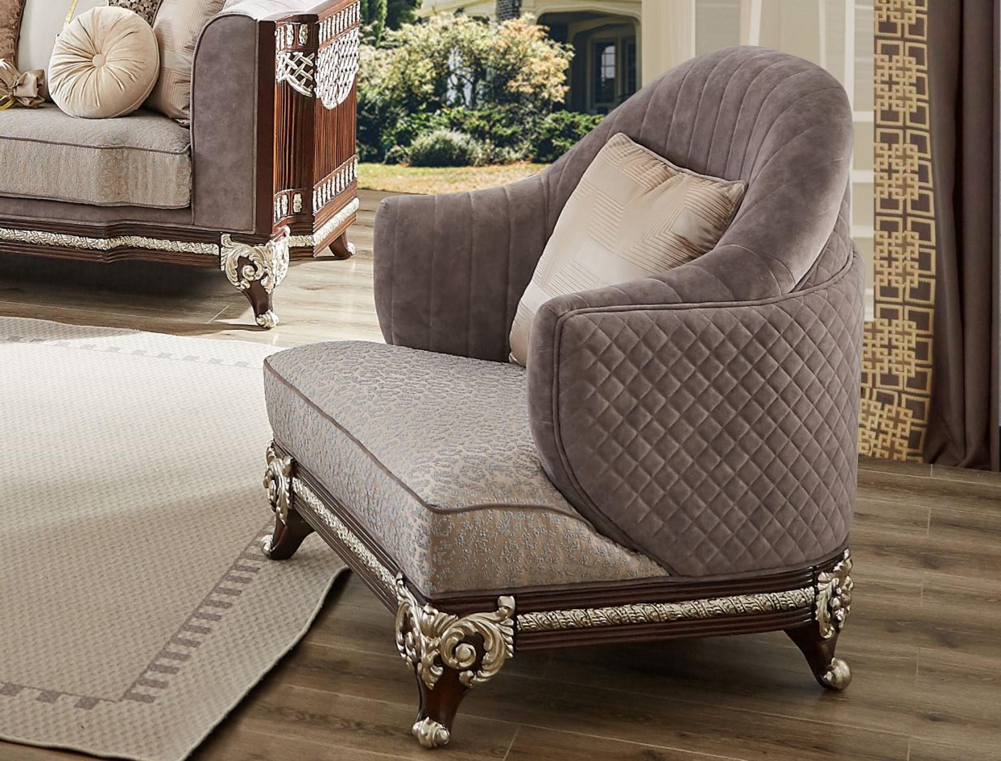 

    
Classic Brown/Gray Wood Chair Homey Design HD-9029
