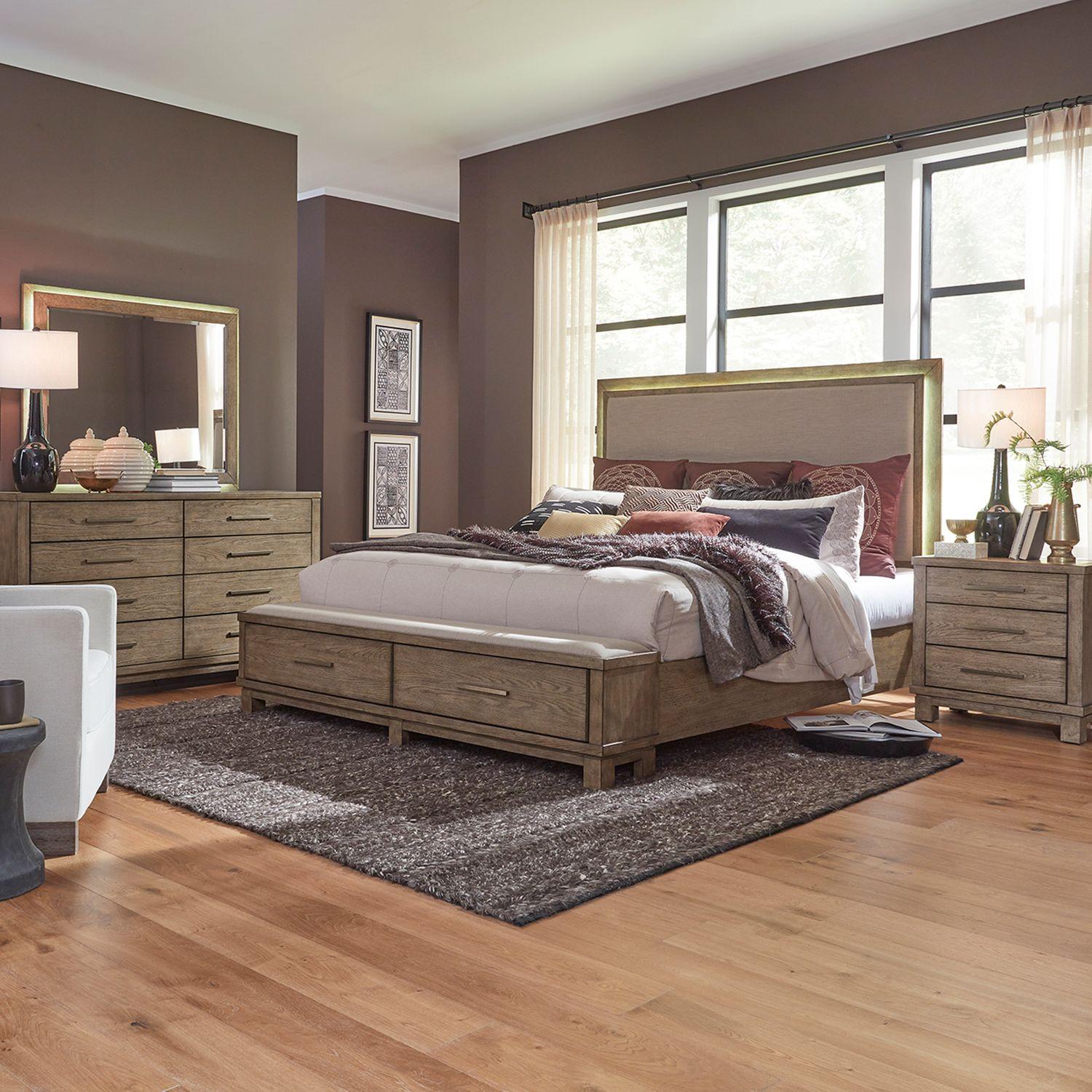 Classic Storage Bedroom Set Canyon Road (876-BR) 876-BR-KSBDMN in Brown 