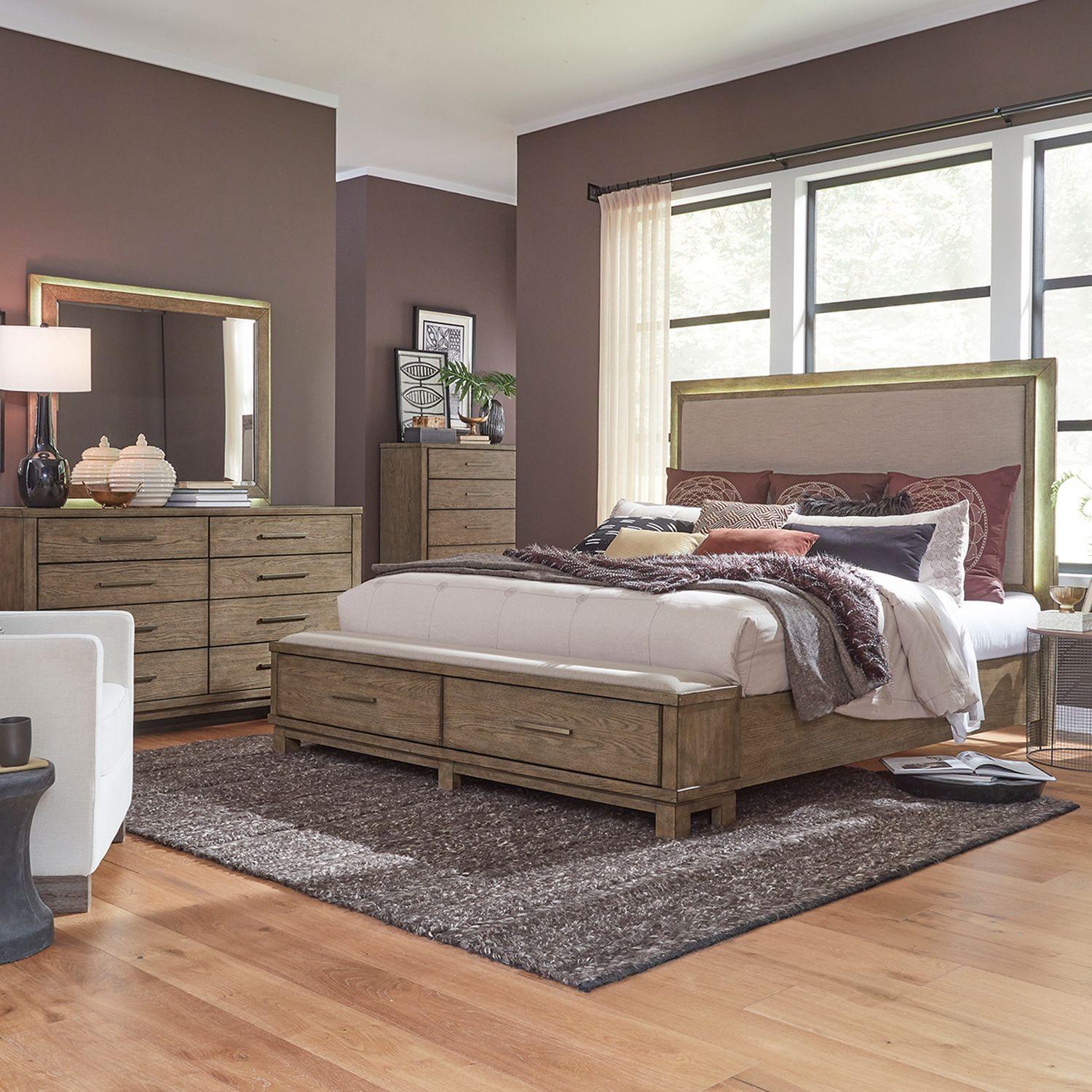Classic Storage Bedroom Set Canyon Road (876-BR) 876-BR-KSBDMC in Brown 