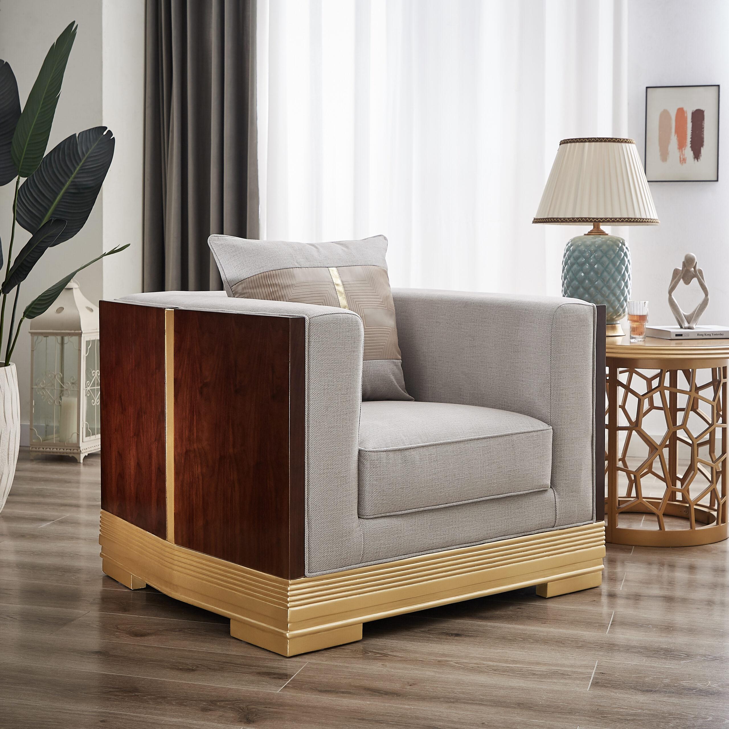

    
Classic Brown/Light Gray Wood Chair Homey Design HD-9028

