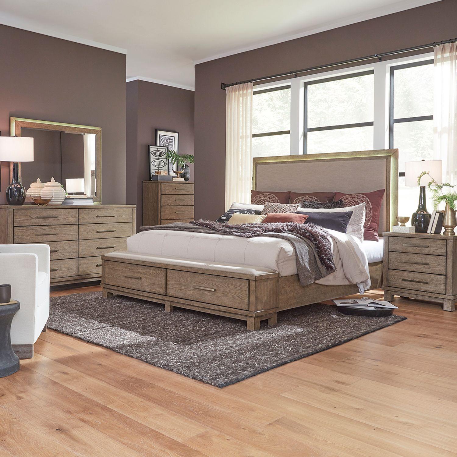 Classic Storage Bedroom Set Canyon Road (876-BR) 876-BR-QSBDMCN in Brown 