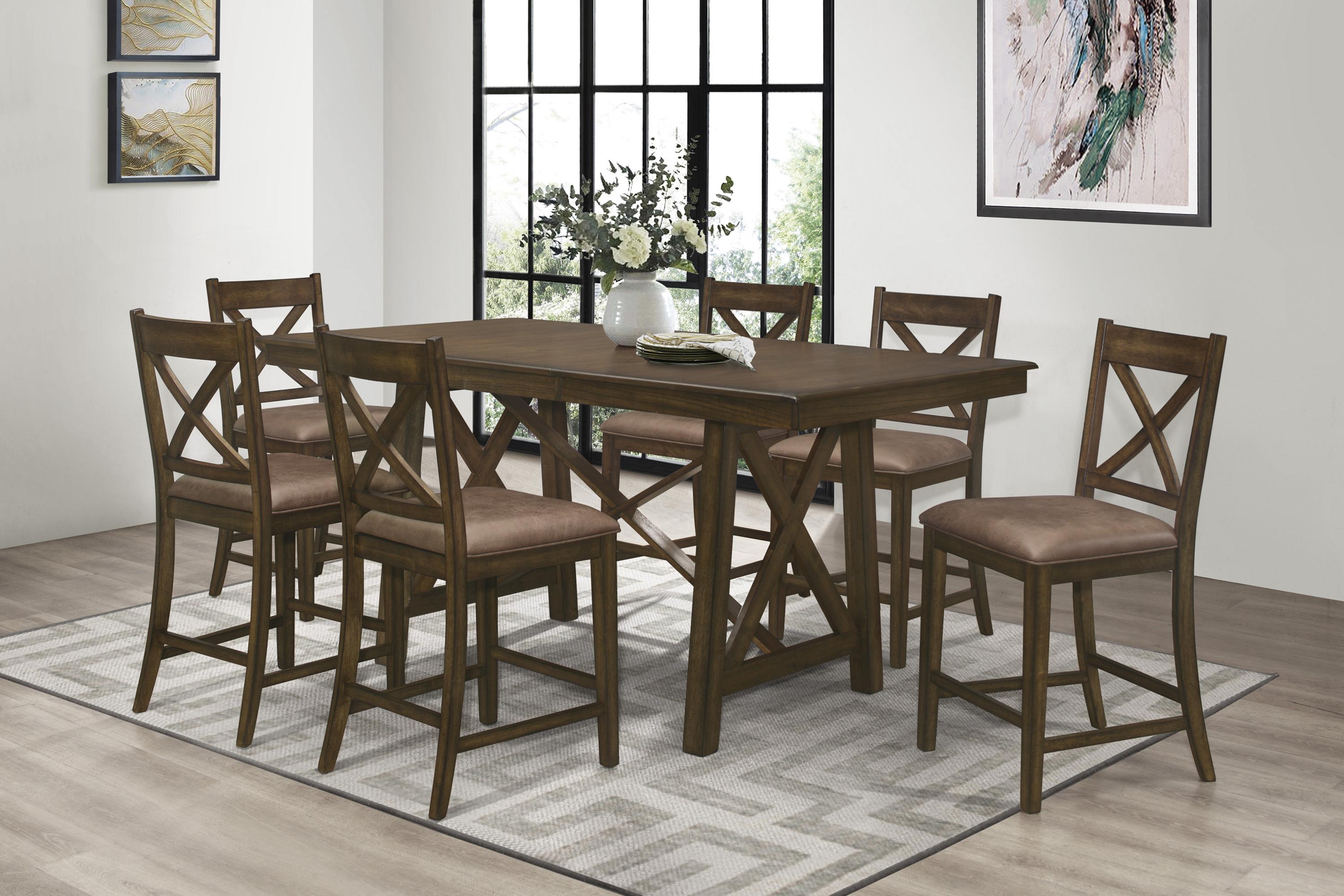 

    
5757-36*5PC Classic Brown Wood Dining Room Set 5pcs Homelegance 5757-36 Levittown
