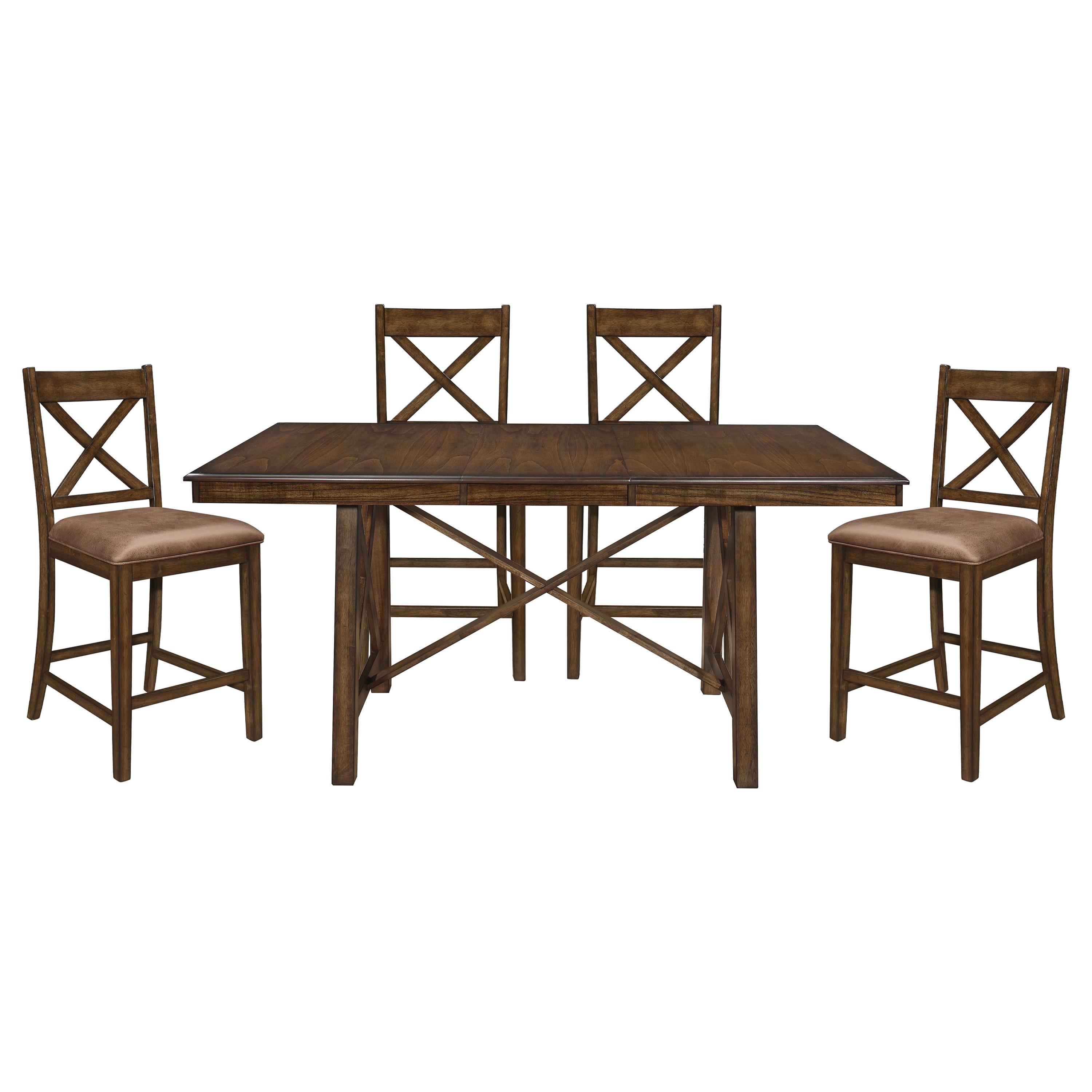 

    
Classic Brown Wood Dining Room Set 5pcs Homelegance 5757-36 Levittown
