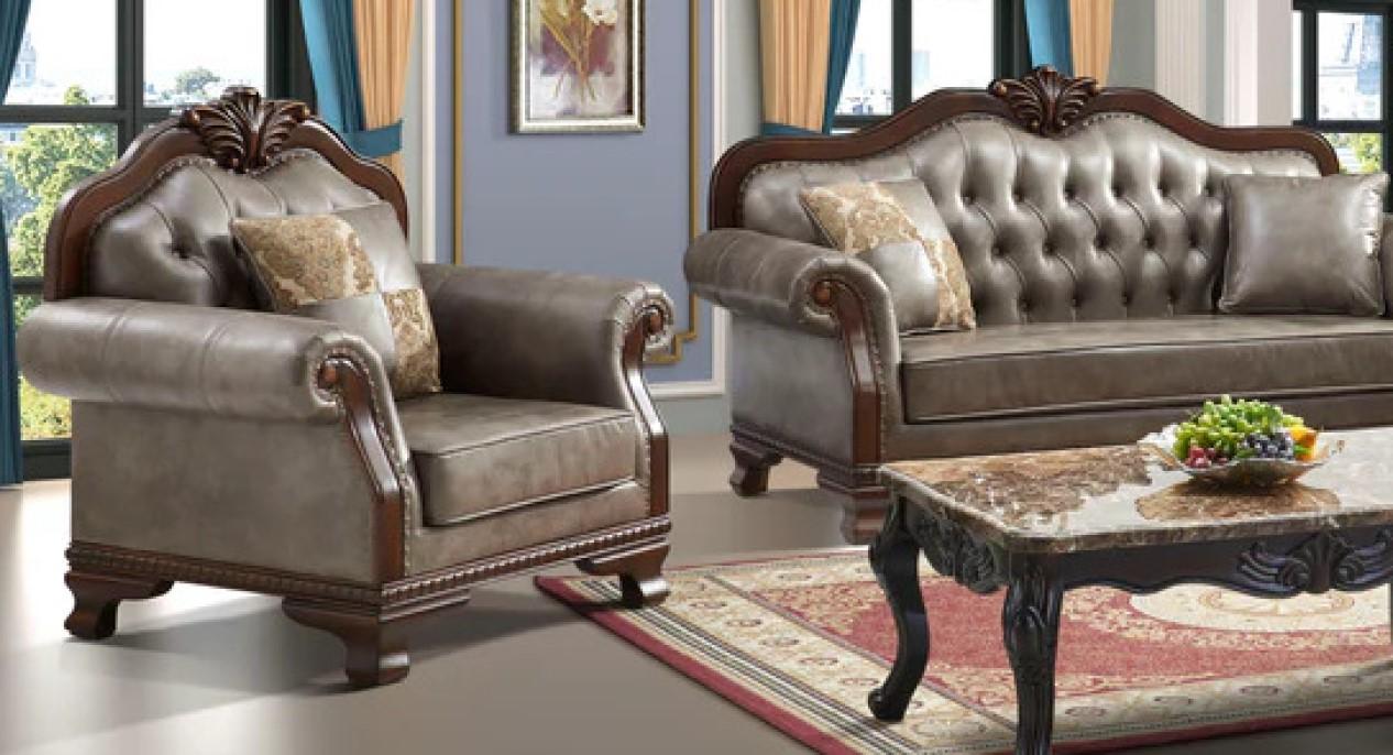 

                    
McFerran Furniture SF2263 Sofa Set Brown Leather-Like Purchase 
