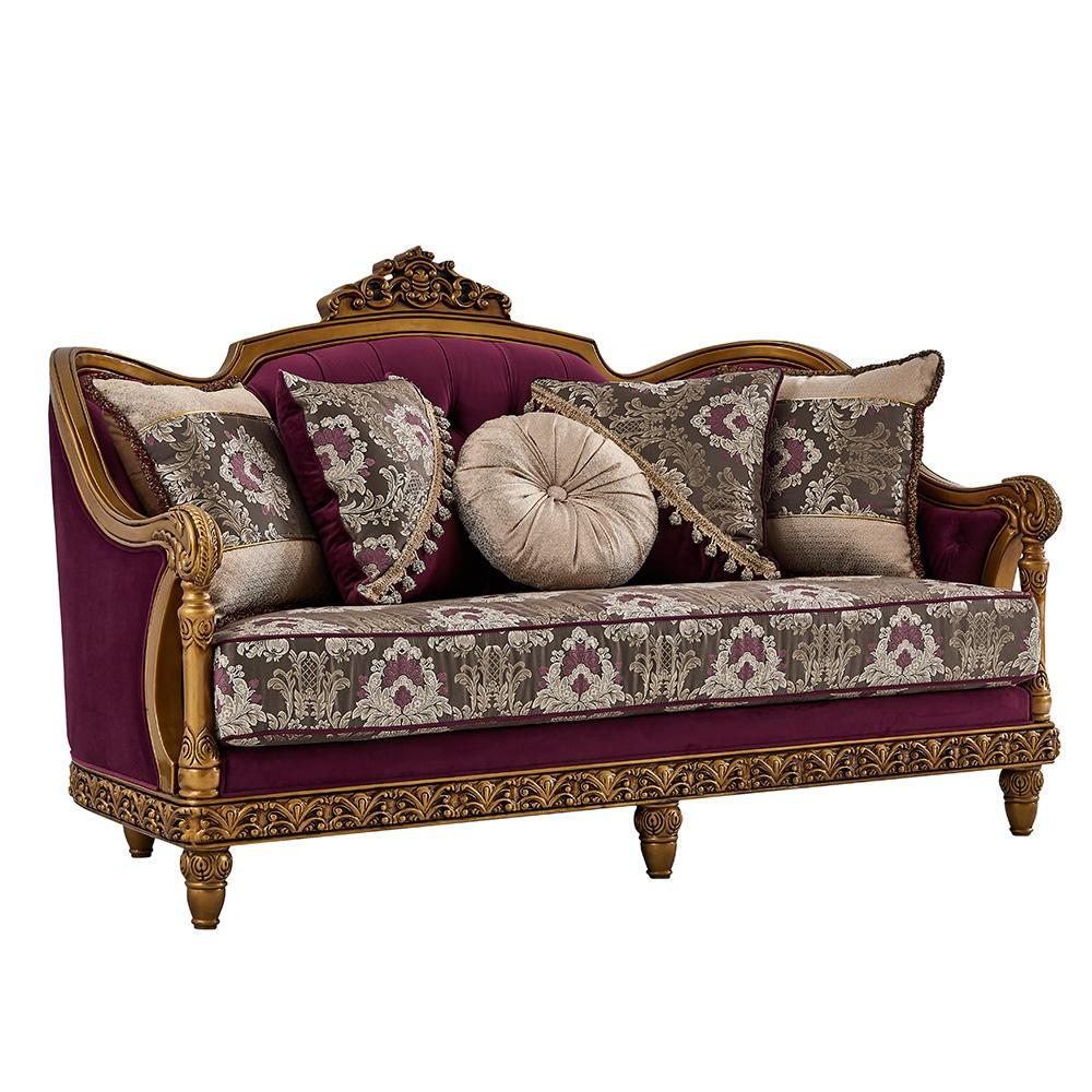 

                    
Homey Design Furniture HD-9015 Sofa Set Gold/Burgundy Fabric Purchase 

