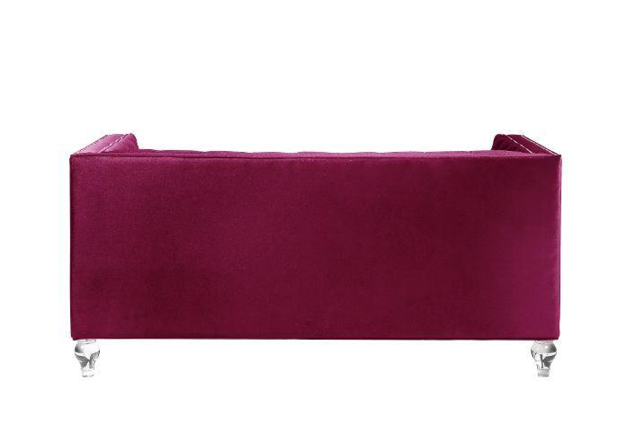

    
 Order  Classic Burgundy Velvet Sofa + Loveseat + Chair by Acme Heibero LV01400-3pcs
