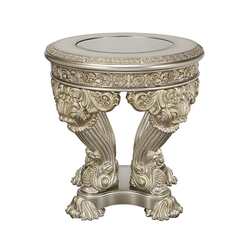 

    
Classic Champagne and Gold Composite Wood End Table Acme Danae LV01203-ET
