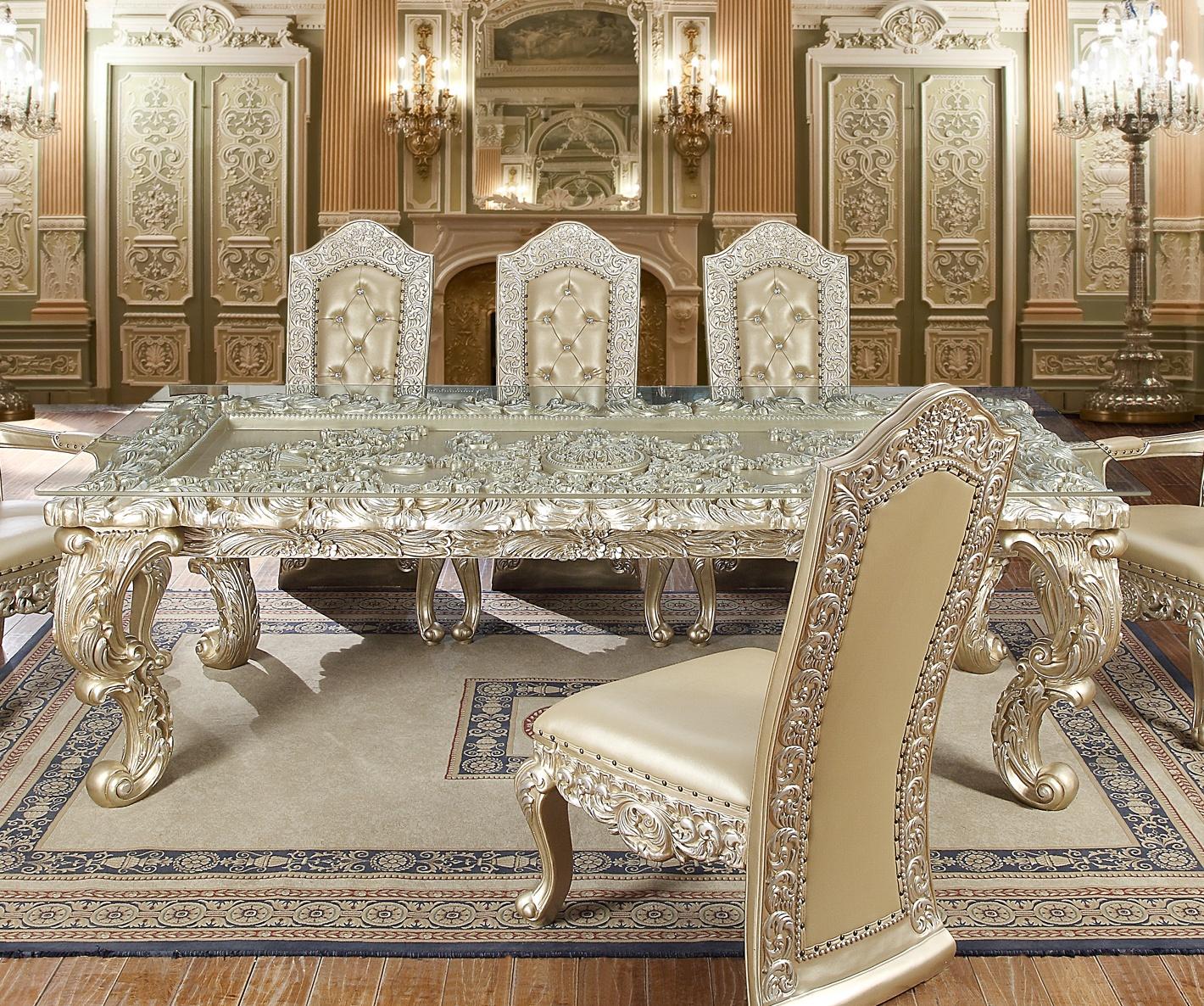 

    
Classic Champagne Dining Room Set by Acme Vatican DN00467-9pcs

