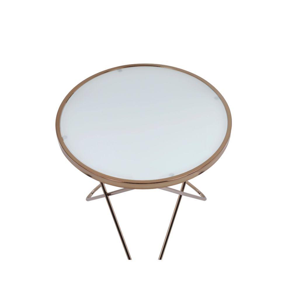 

    
Classic Champagne & Frosted Glass End Table by Acme Valora 81827
