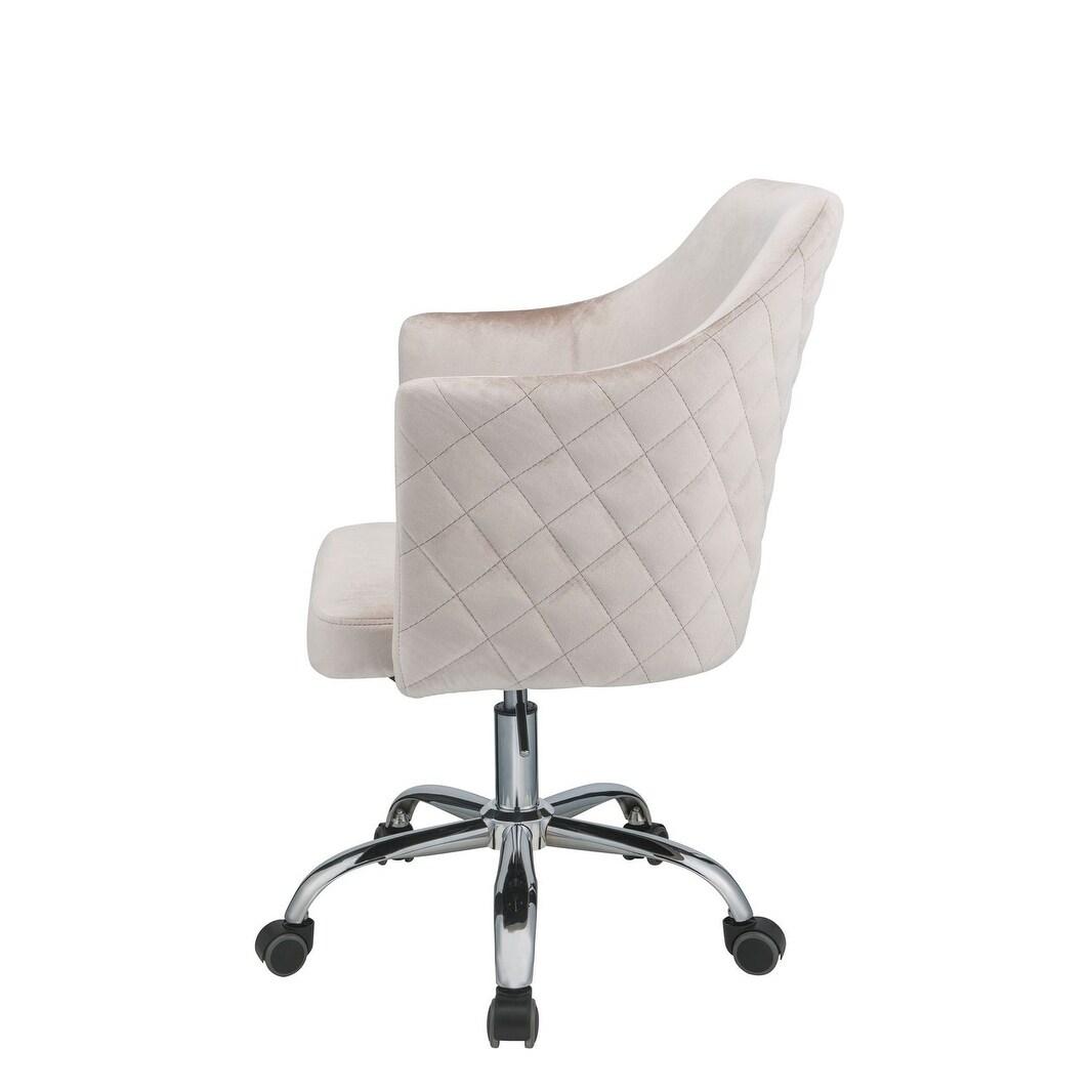 

    
Classic Champagne Velvet & Chrome Office Chair by Acme Cosgair 92506
