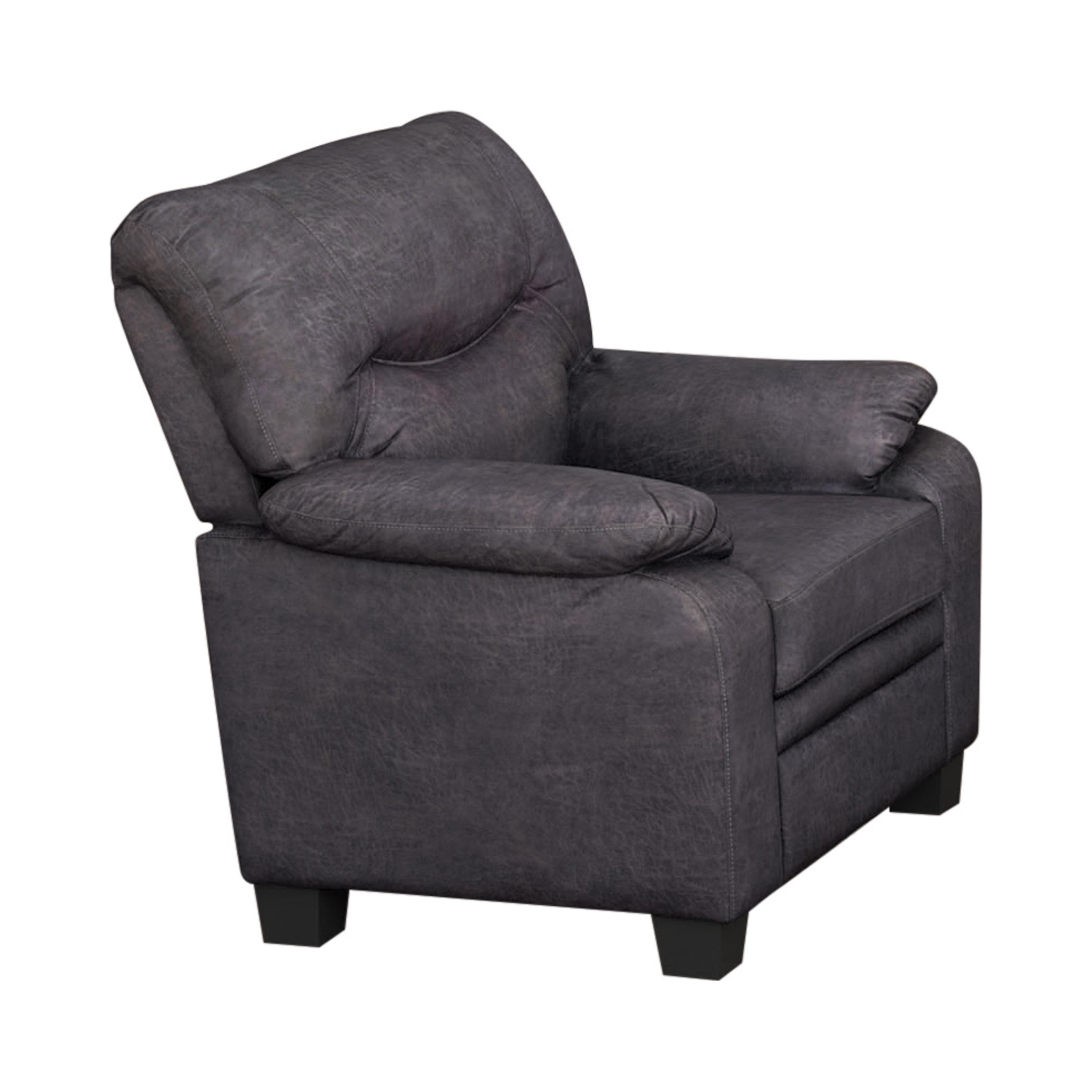 

    
Classic Charcoal Coated Microfiber Arm Chair Coaster 506566 Meagan
