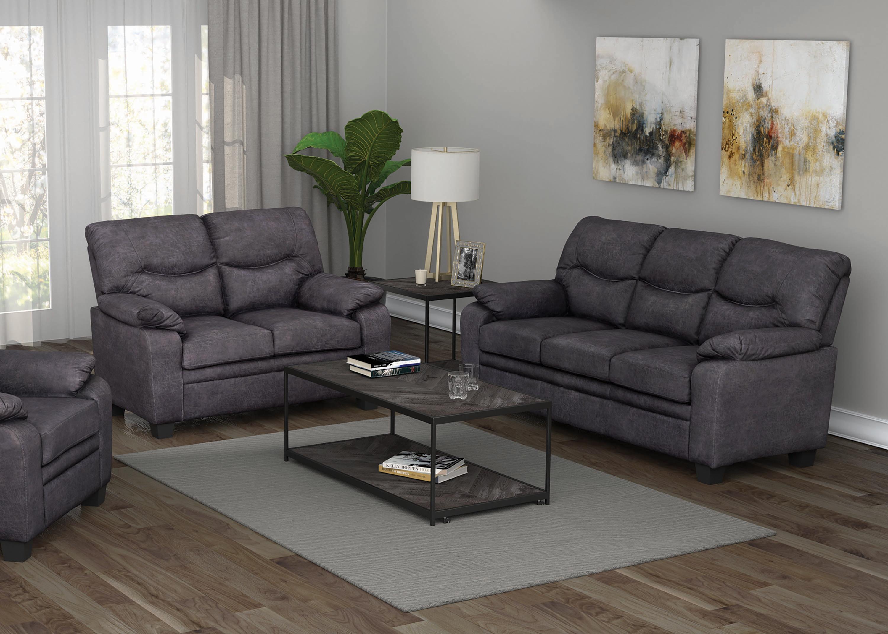 Classic Living Room Set 506564-S2 Meagan 506564-S2 in Charcoal 