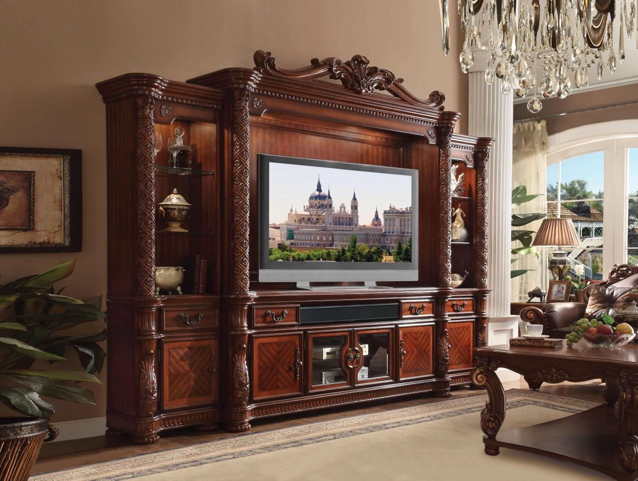 

    
Classic Cherry TV Stand by Acme Vendome II 91318
