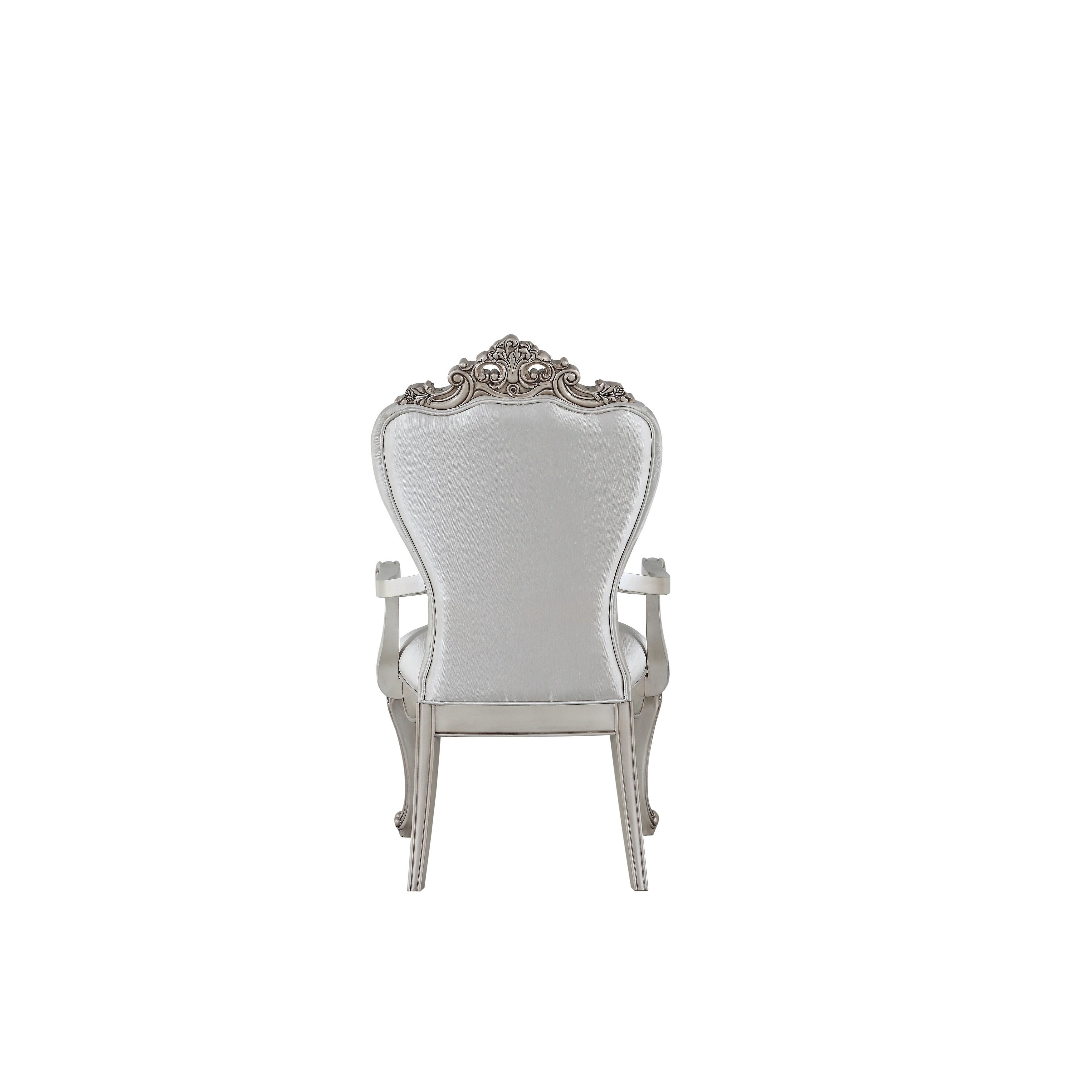 

    
Acme Furniture Gorsedd Dining Arm Chair Set Antique White 67443-2pcs
